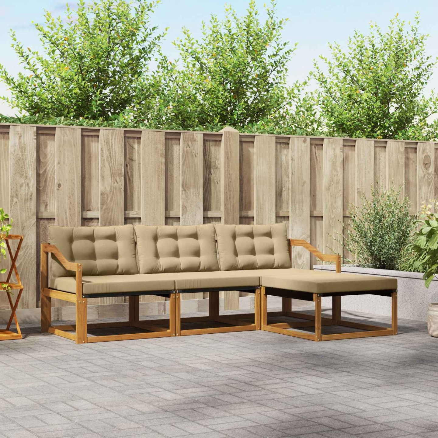 Ensemble de canapés d'extérieur 4 pc Naturel et Beige