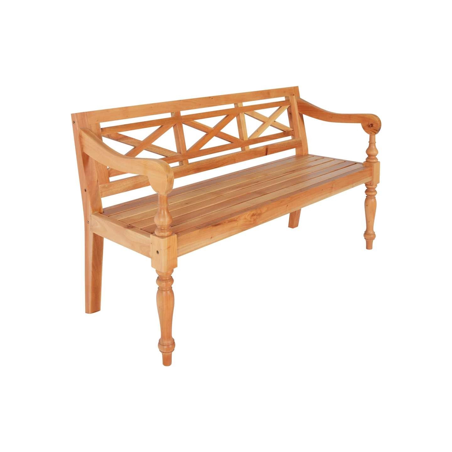 Banc Batavia 123 cm Bois d'acajou massif Marron clair