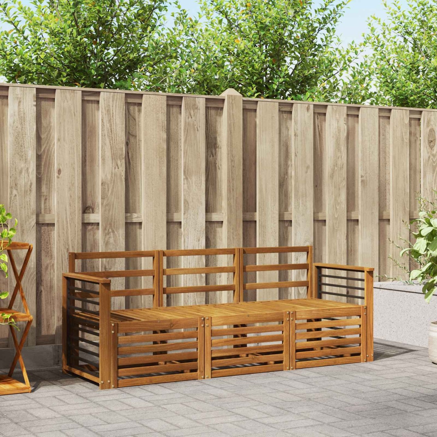Ensembles de canapés 3 pc Bois d'Acacia Massif