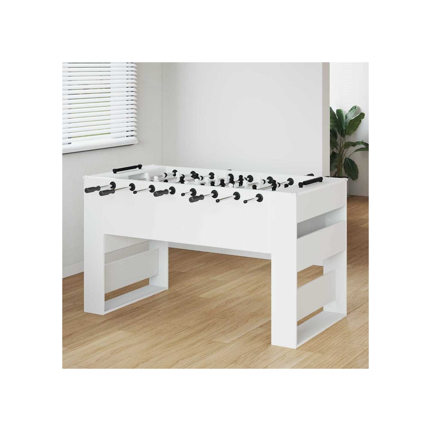 Table de Foosball Blanc 146,5 x 74 x 85 cm Bois d'ingénierie