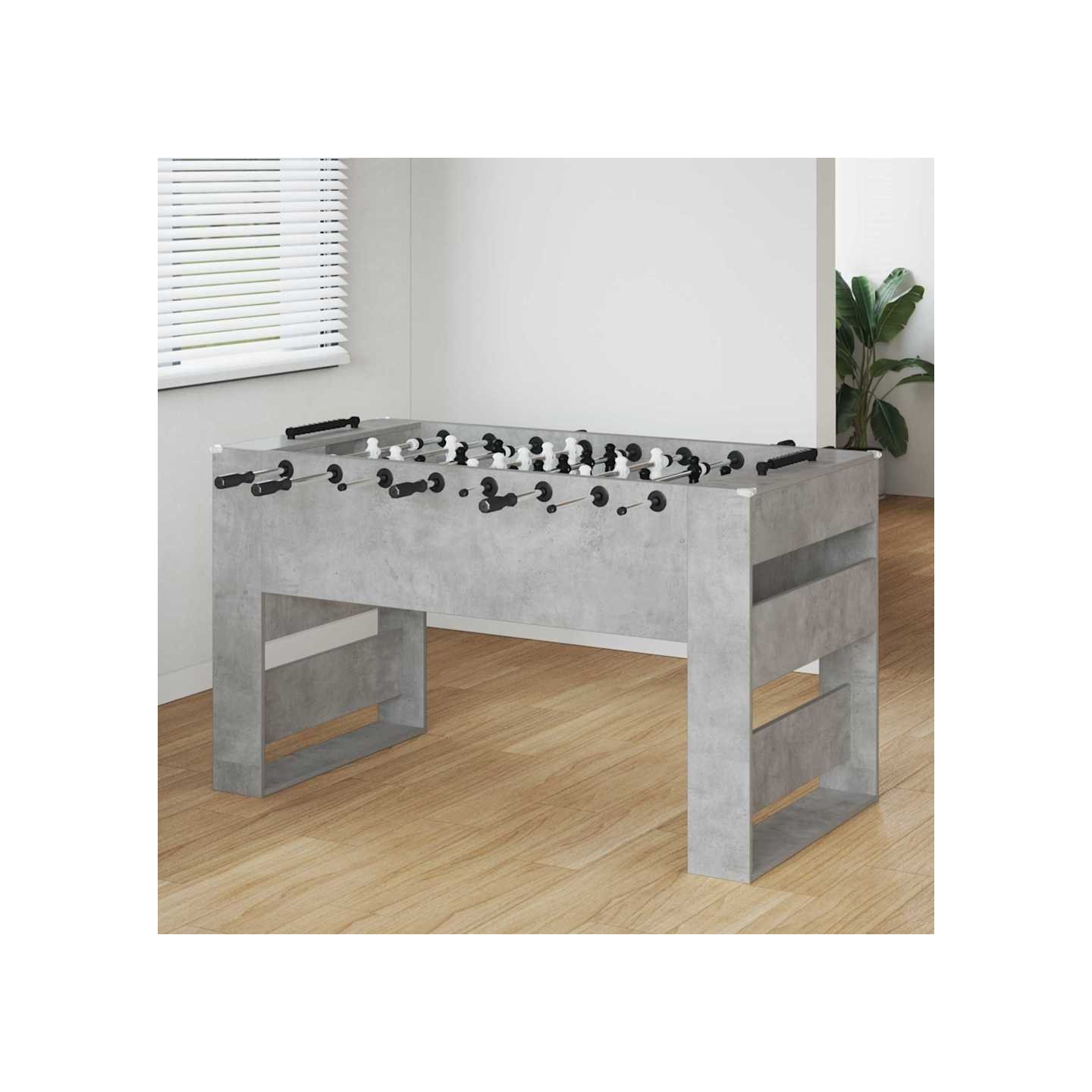 Table de Foosball Gris Béton 146,5 x 74 x 85 cm