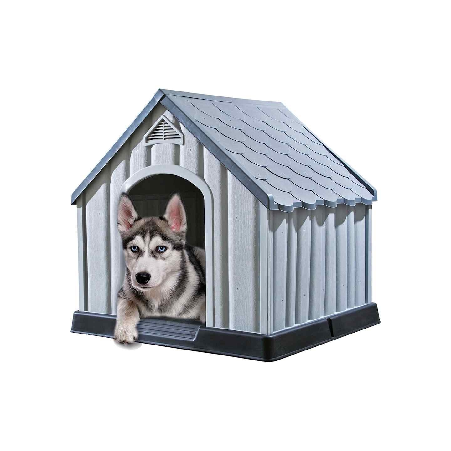Niche pour chiens Gris 92x87x91 cm Plastique