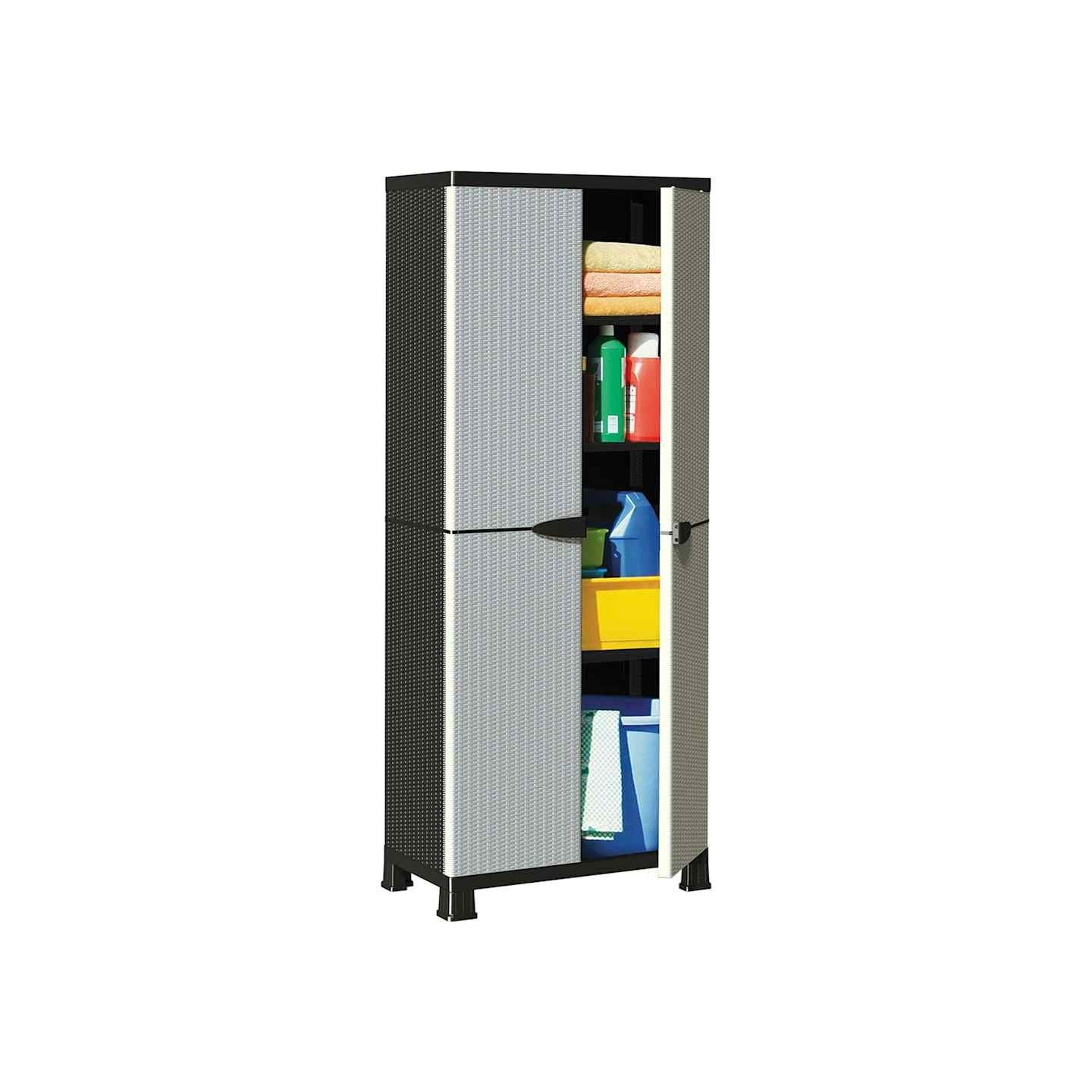 Armoire en plastique 68x39x171,5 cm Design de rotin