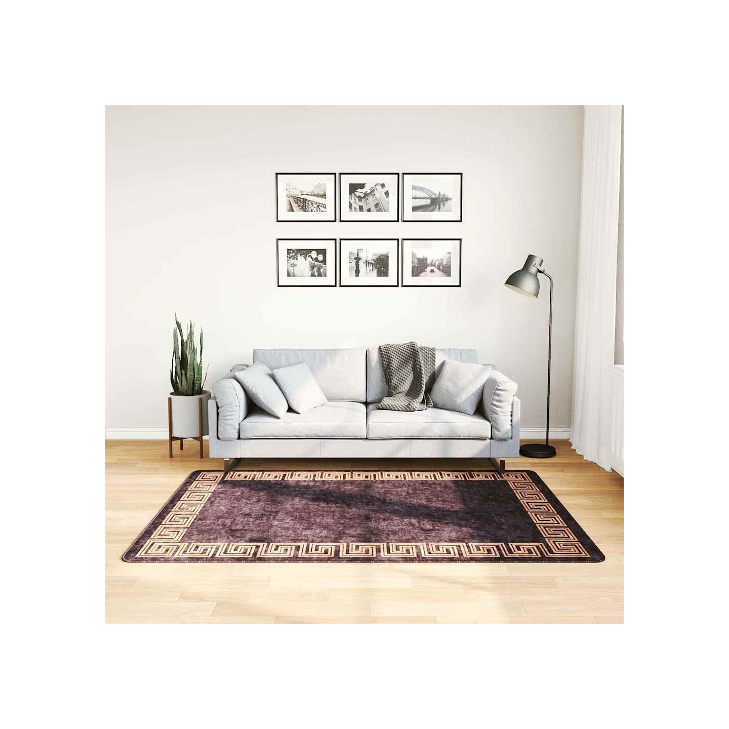 Tapis lavable 120x180 cm noir et doré