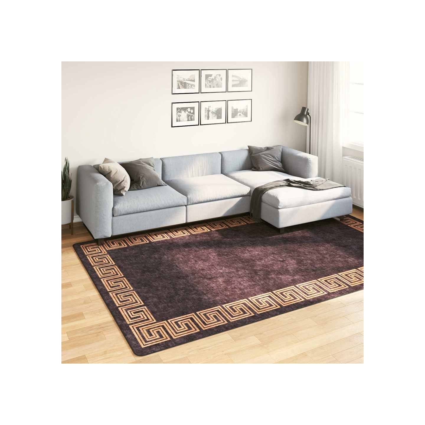 Tapis lavable 190x300 cm noir et doré