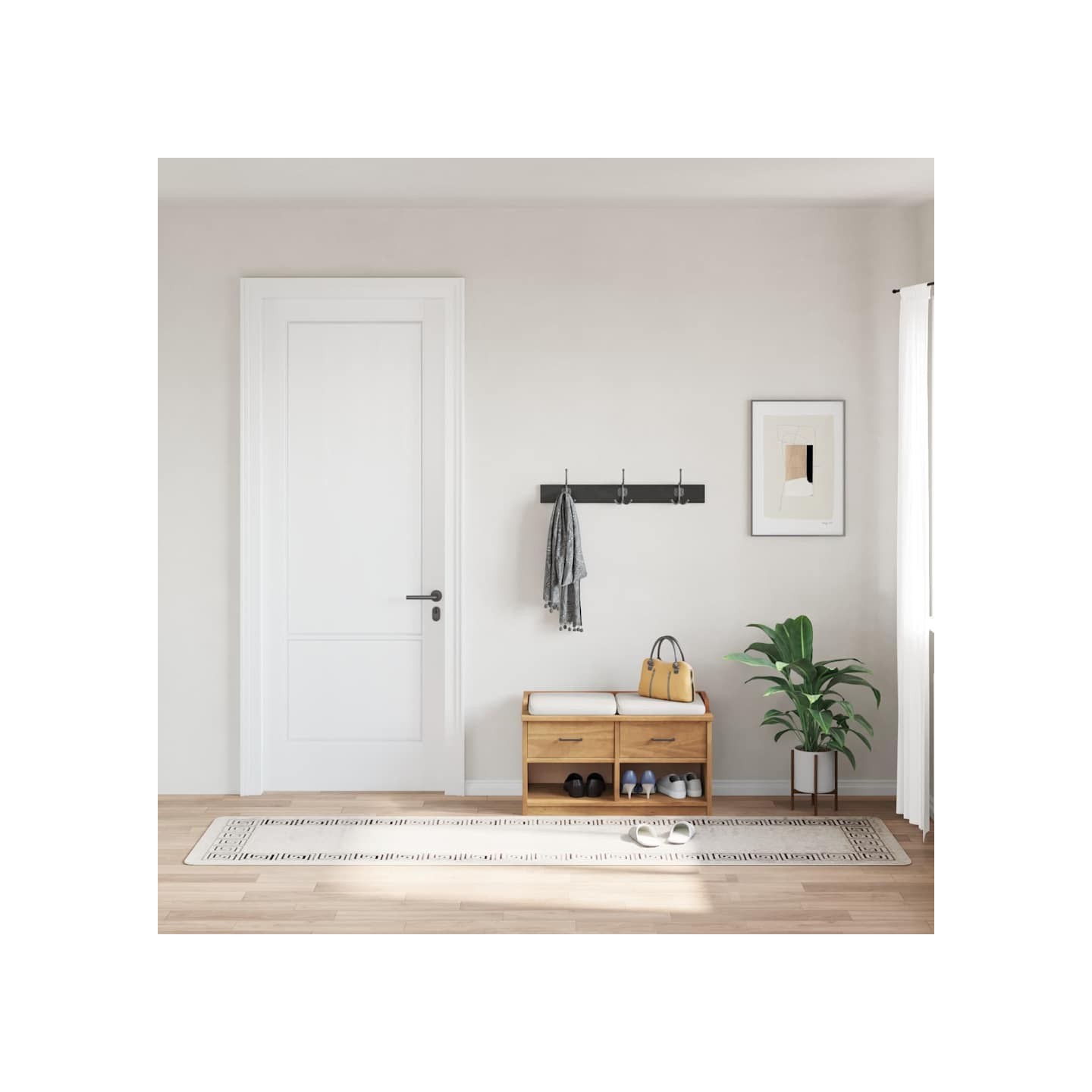 Tapis lavable 80x300 cm Beige clair