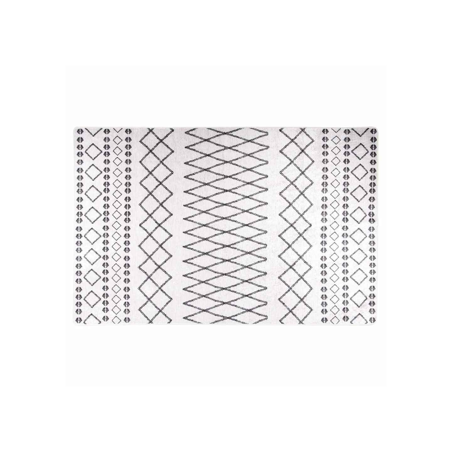 Tapis lavable 160x230 cm noir et blanc