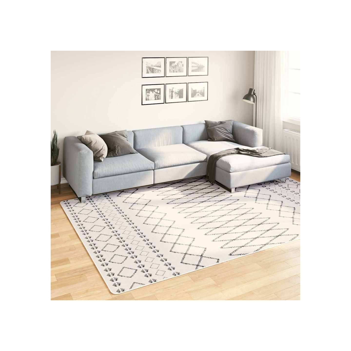Tapis lavable 190x300 cm noir et blanc