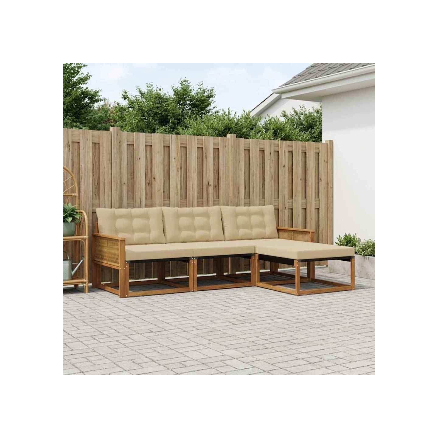 Ensemble de canapés d'extérieur 4 pc Naturel et Beige