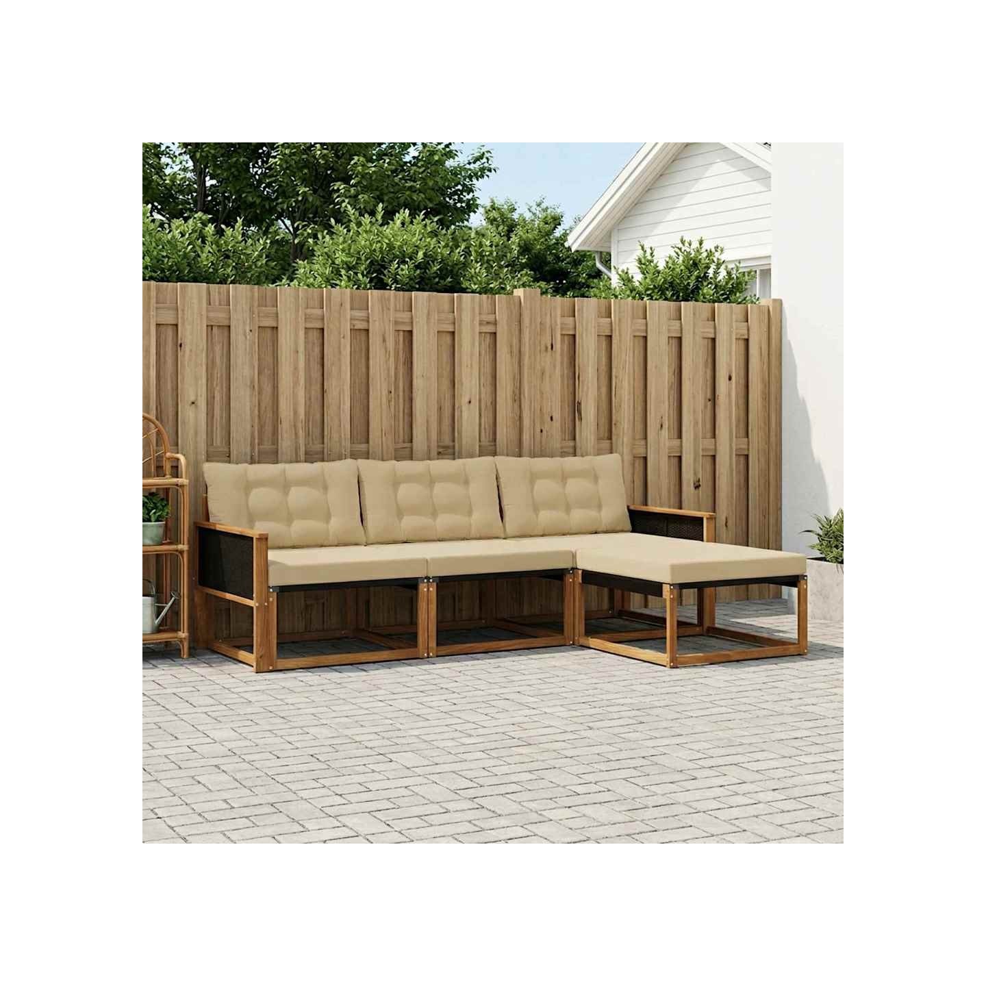 Ensemble de canapés d'extérieur 4 pc Naturel et Beige