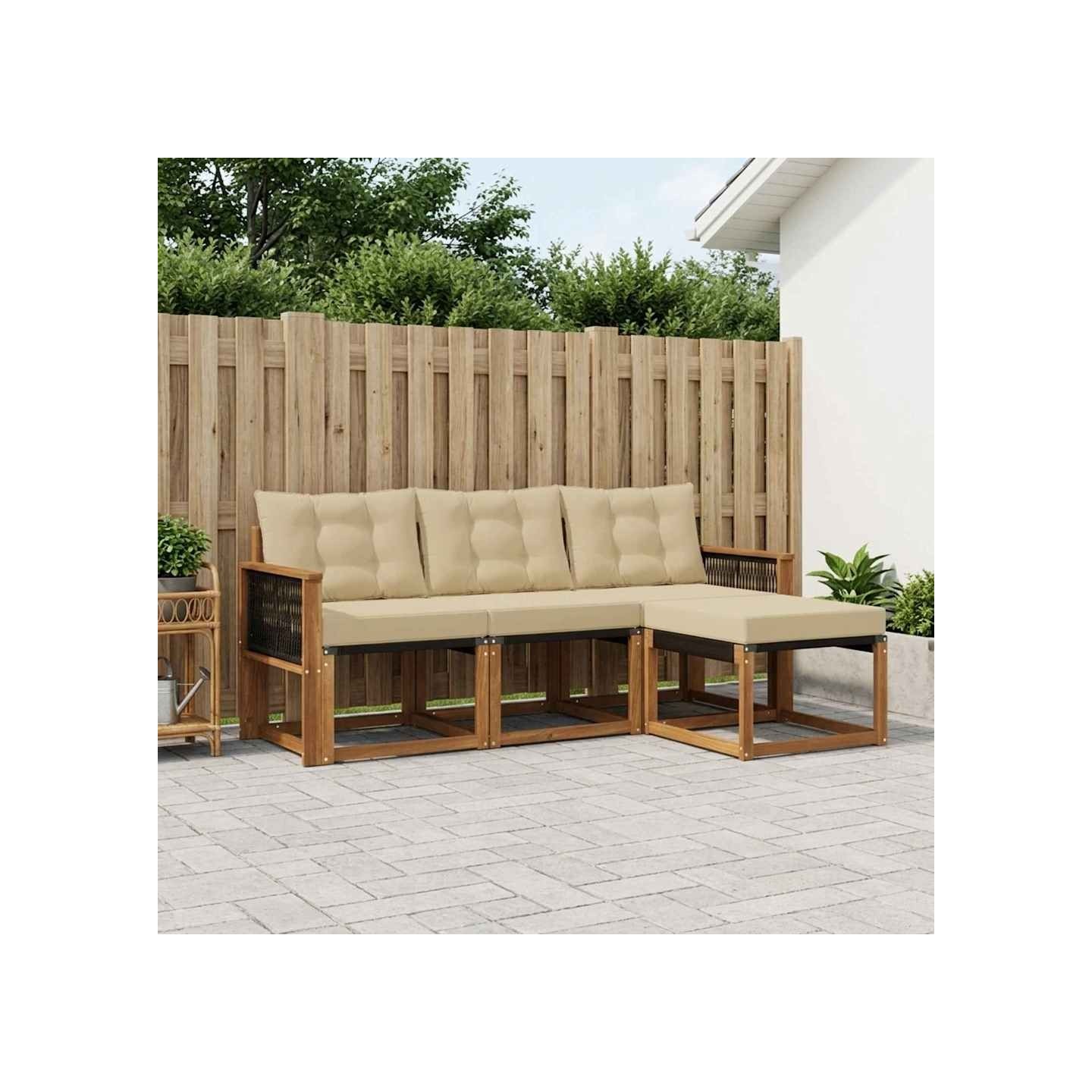 Ensemble de canapés d'extérieur 4 pc Naturel et Beige