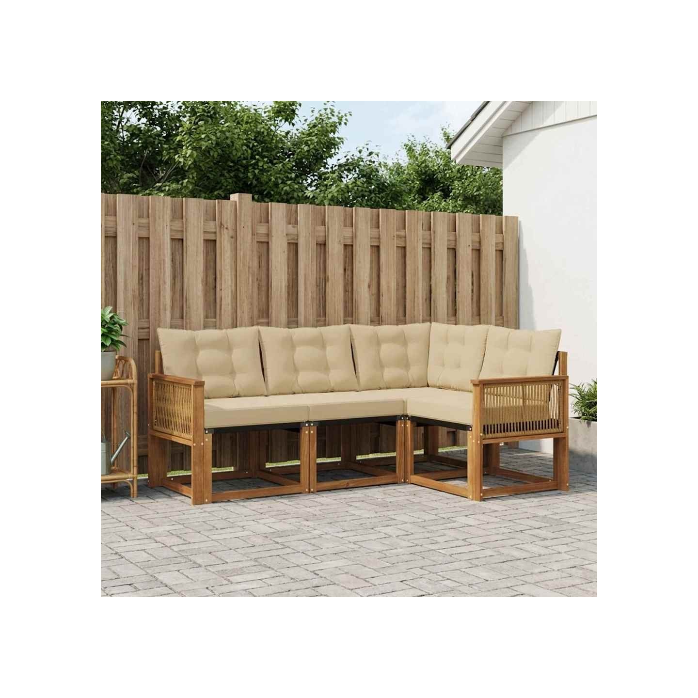 Ensemble de canapés d'extérieur 4 pc Naturel et Beige