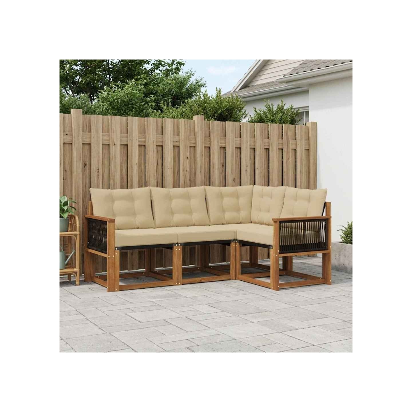Ensemble de canapés d'extérieur 4 pc Naturel et Beige