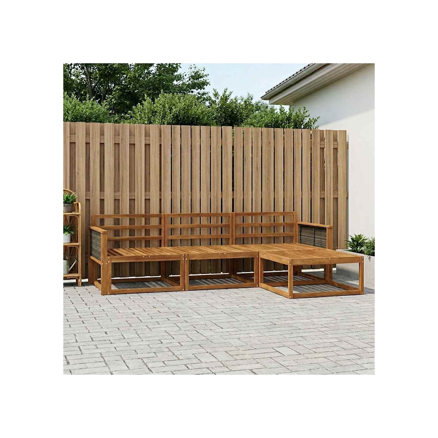 Ensemble de canapés d'extérieur 4 pc Naturel