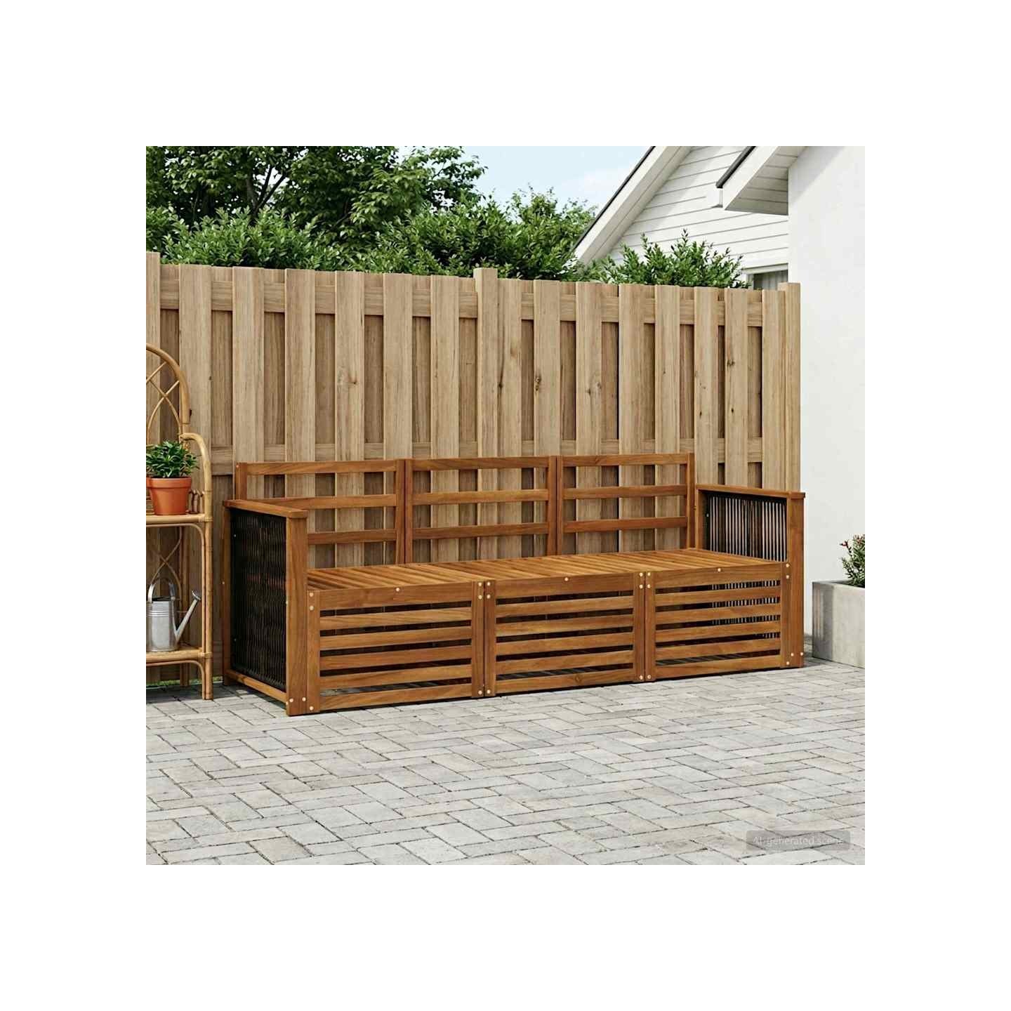 Ensemble de canapés d'extérieur 3 pc Naturel