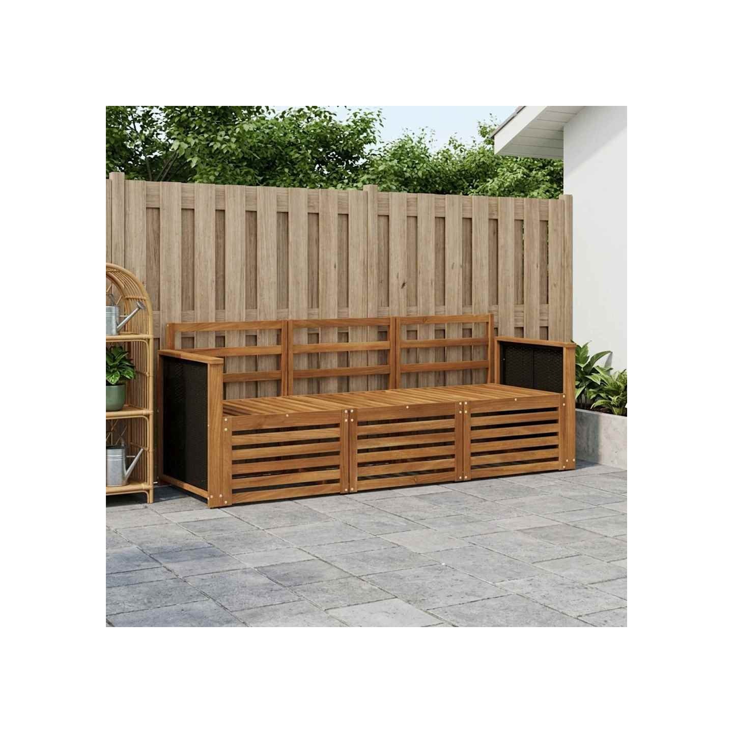 Ensemble de canapés d'extérieur 3 pc Naturel