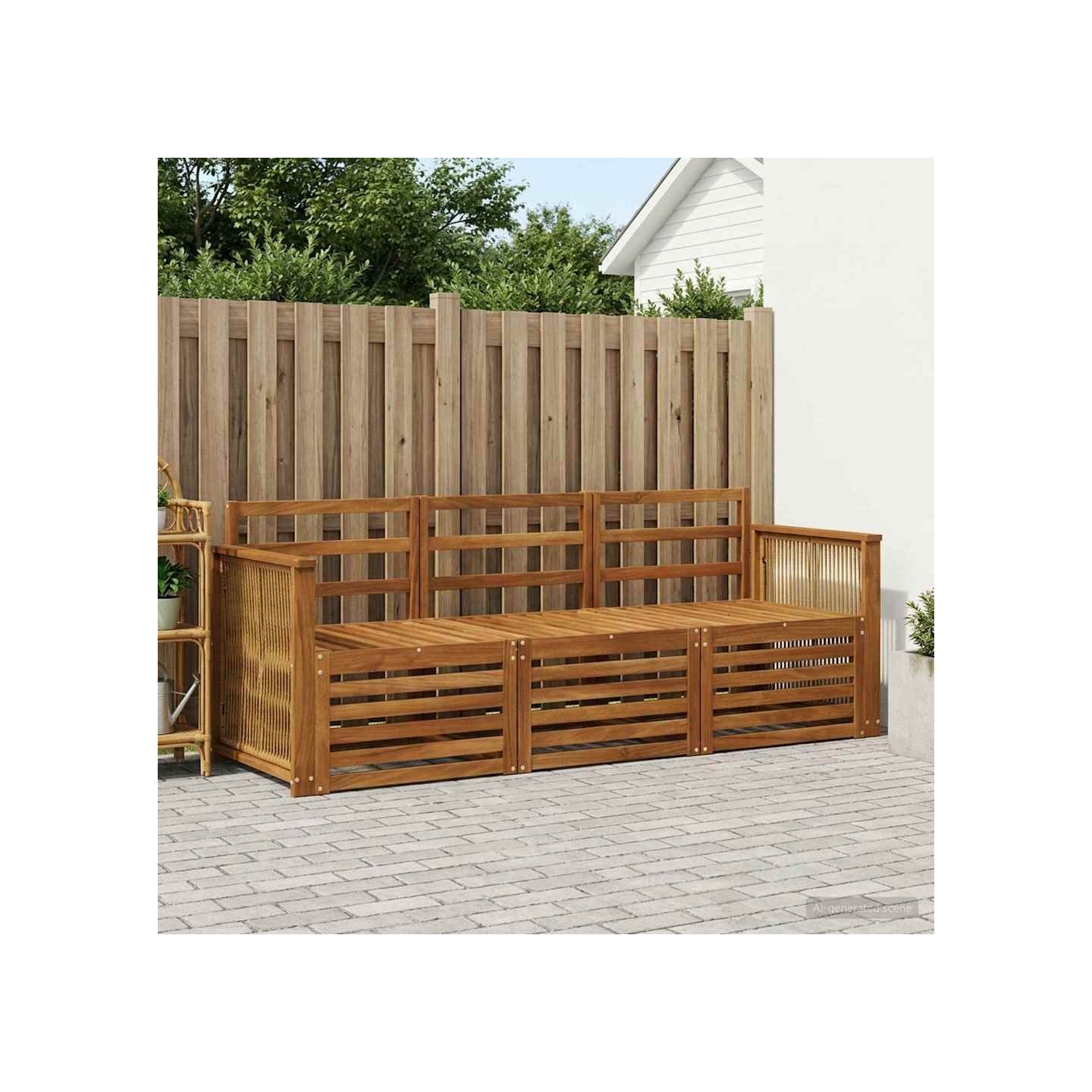 Ensemble de canapés d'extérieur 3 pc Naturel