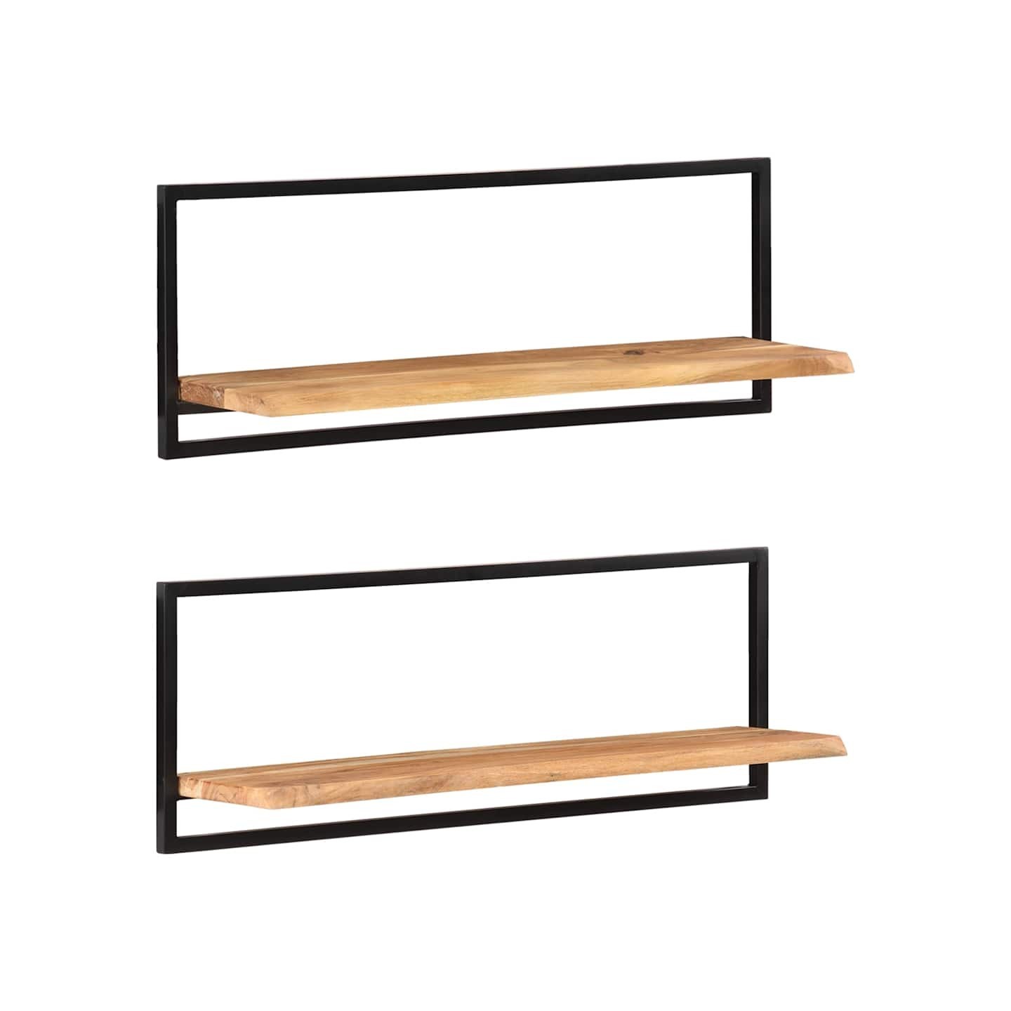 Étagères murales 2 pcs 100x24x35 cm Bois d'acacia et acier