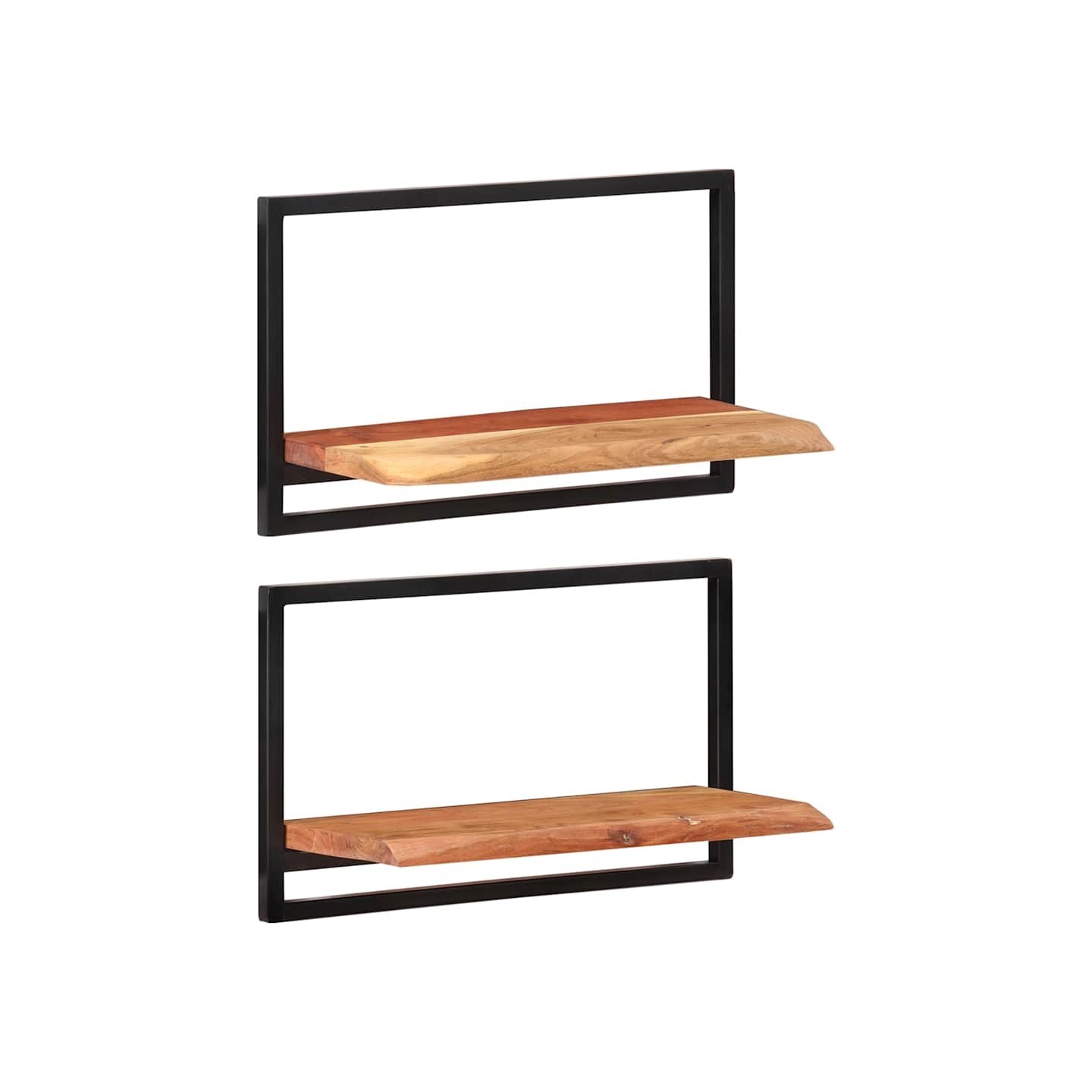 Étagères murales 2 pcs 60x25x35 cm Bois d'acacia et acier