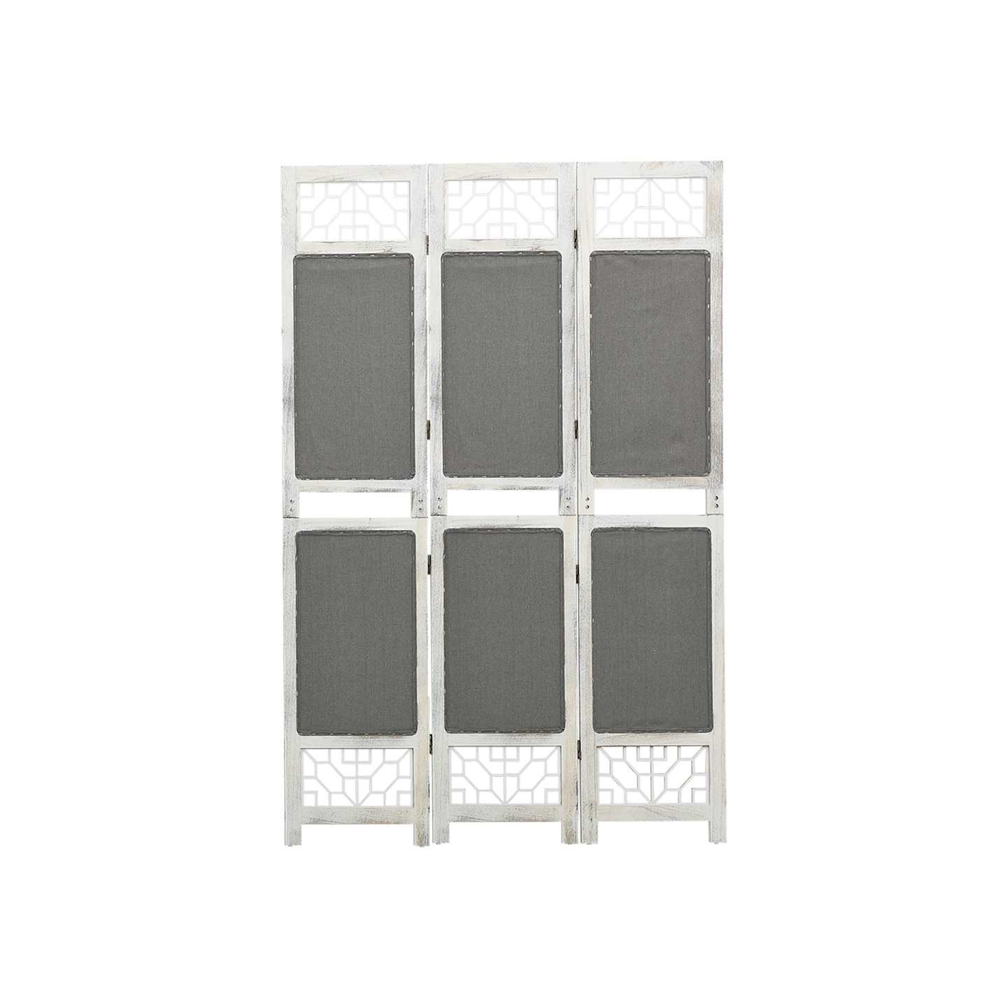 Cloison de séparation 3 panneaux Gris 105x165 cm Tissu