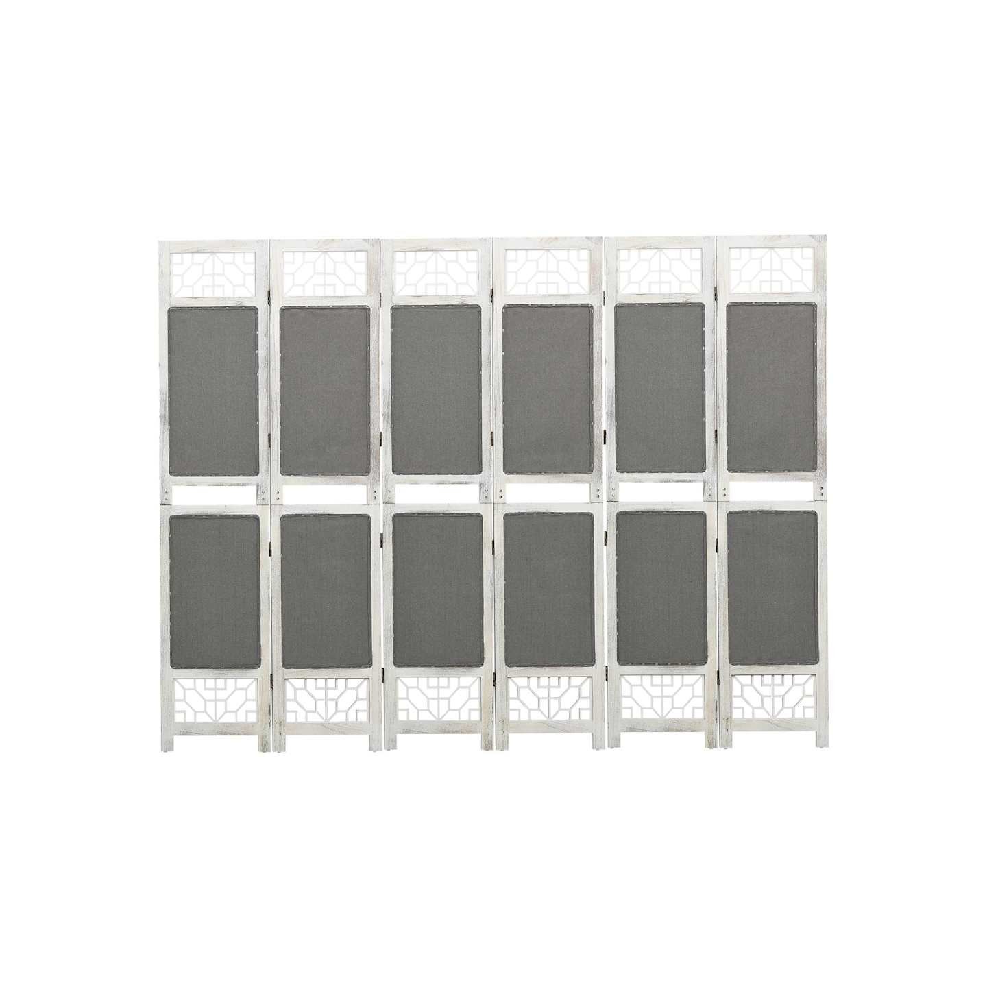 Cloison de séparation 6 panneaux Gris 210x165 cm Tissu