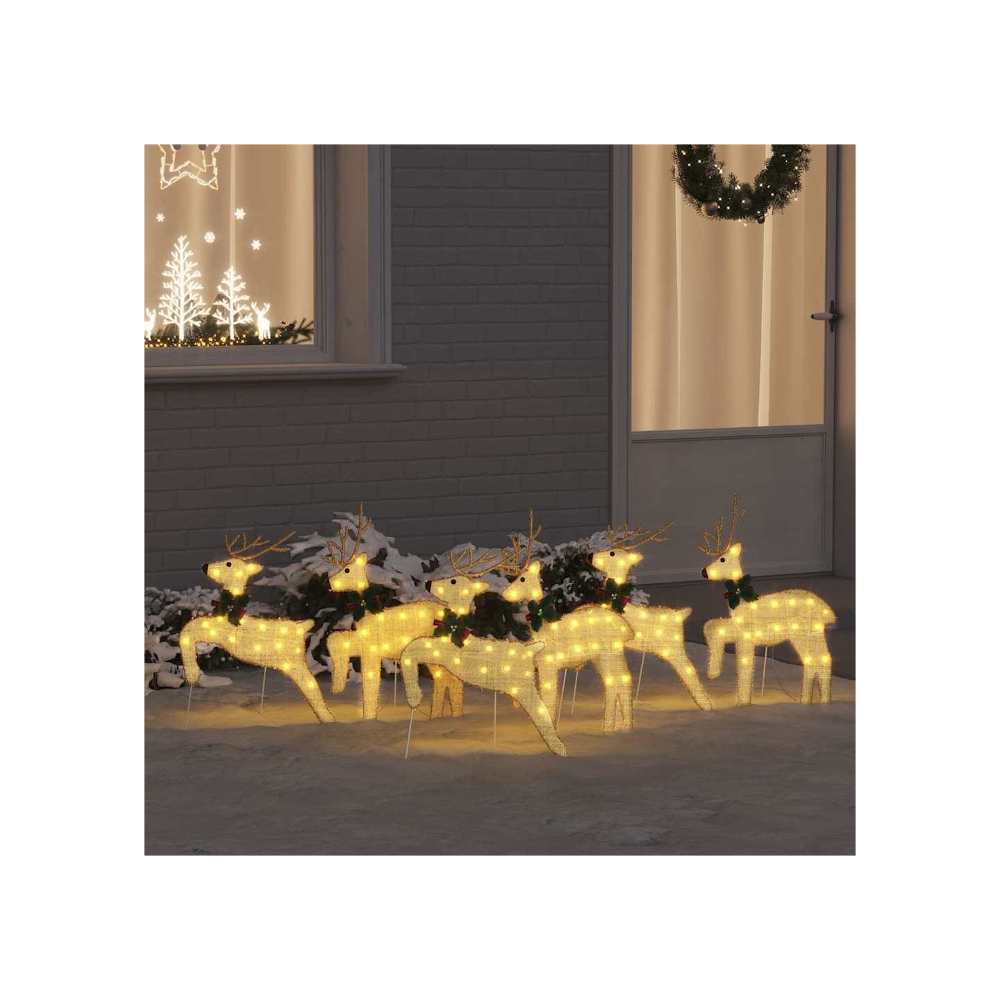 Renne de Noël 6 pc Blanc chaud