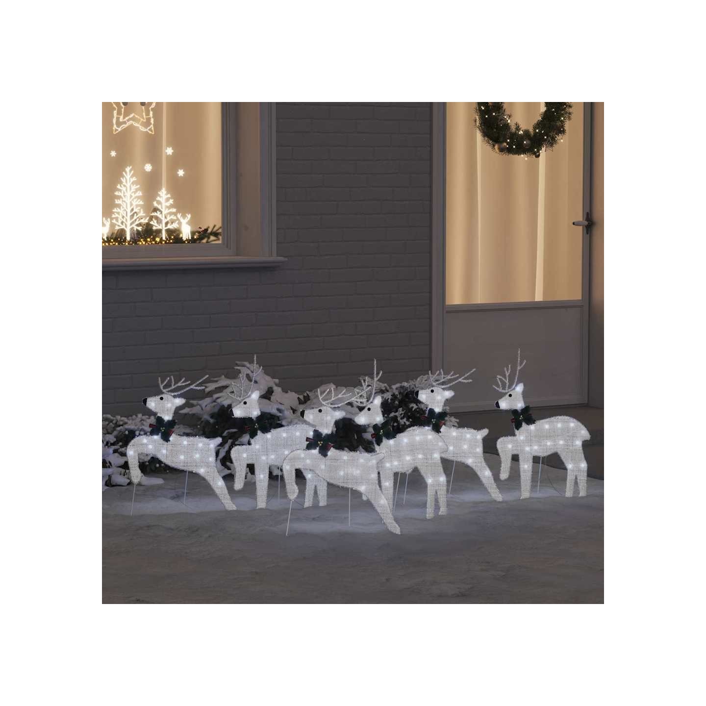 Renne de Noël 6 pc Blanc froid