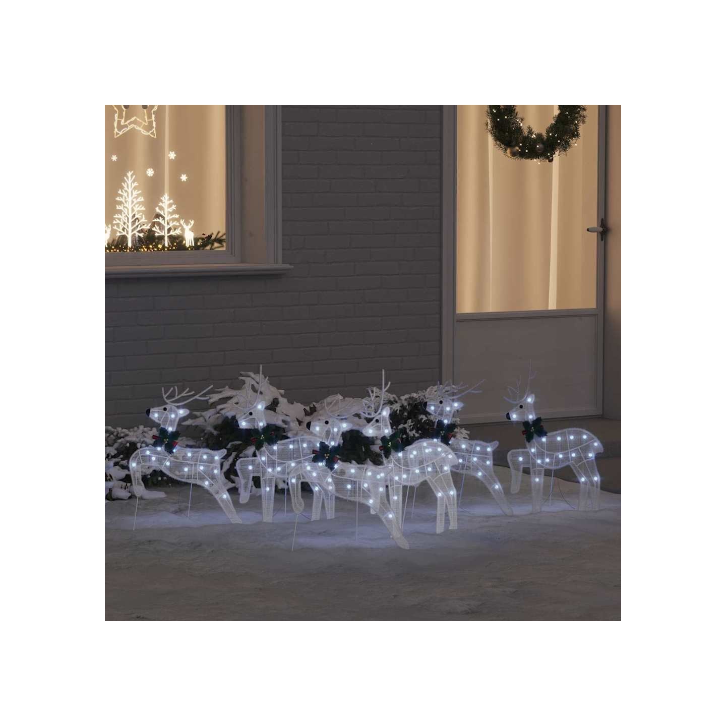 Renne de Noël 6 pc Blanc froid