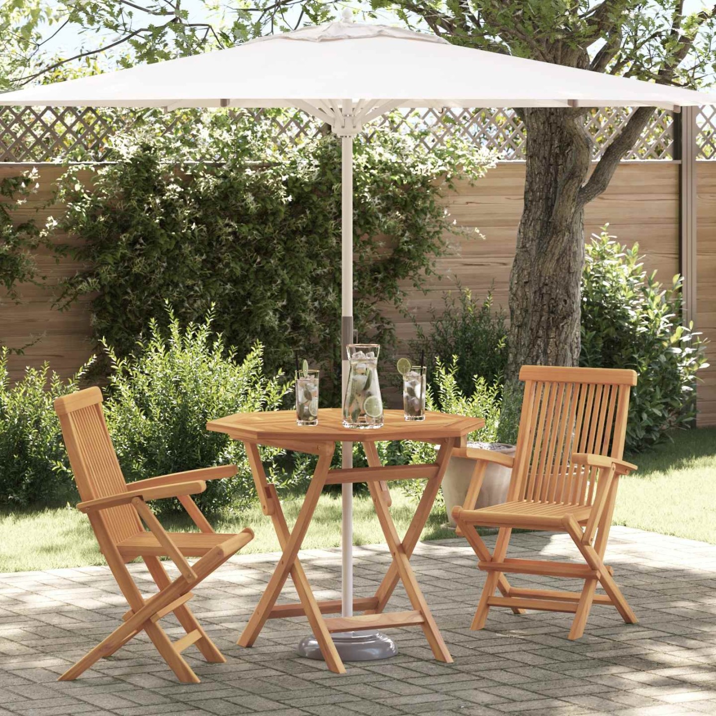 Ensemble de salle à manger pour jardin 3 pc Marron