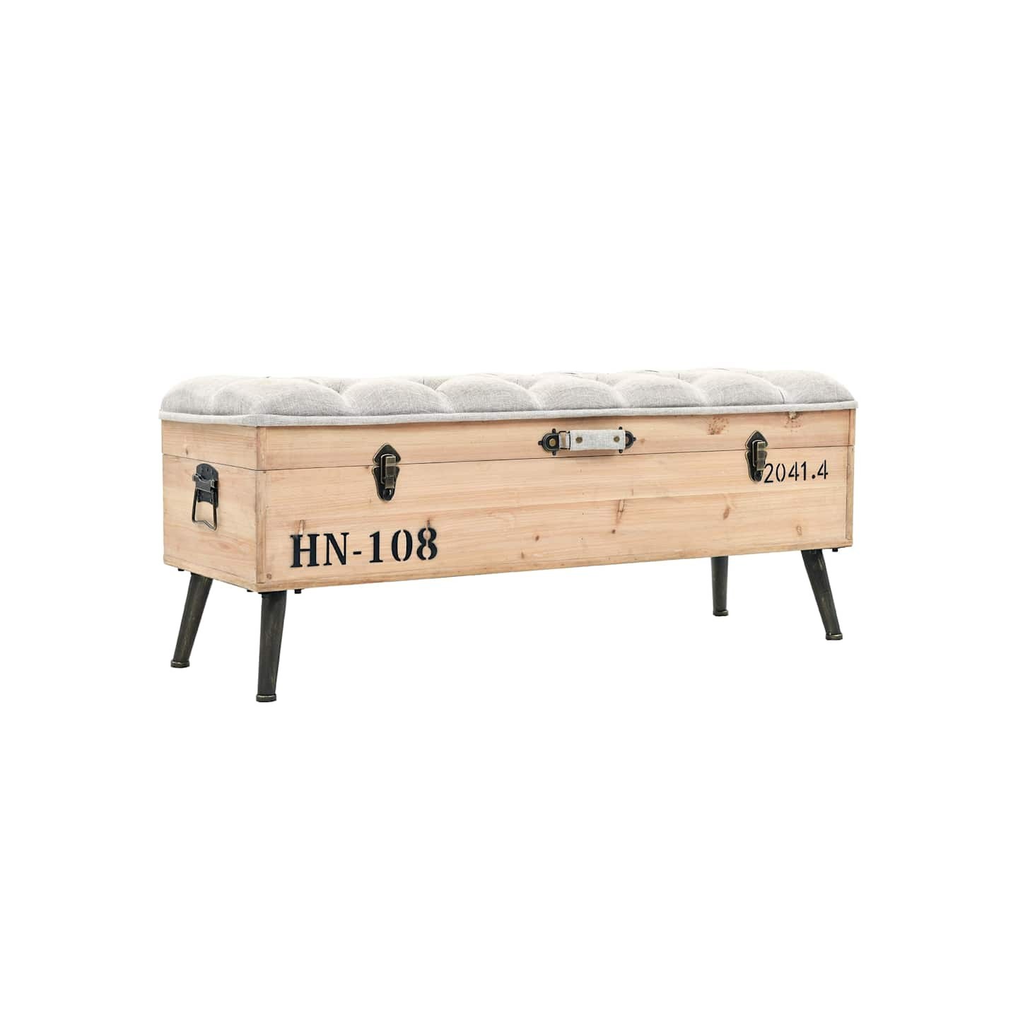 Banc de rangement 110 cm Bois de sapin massif