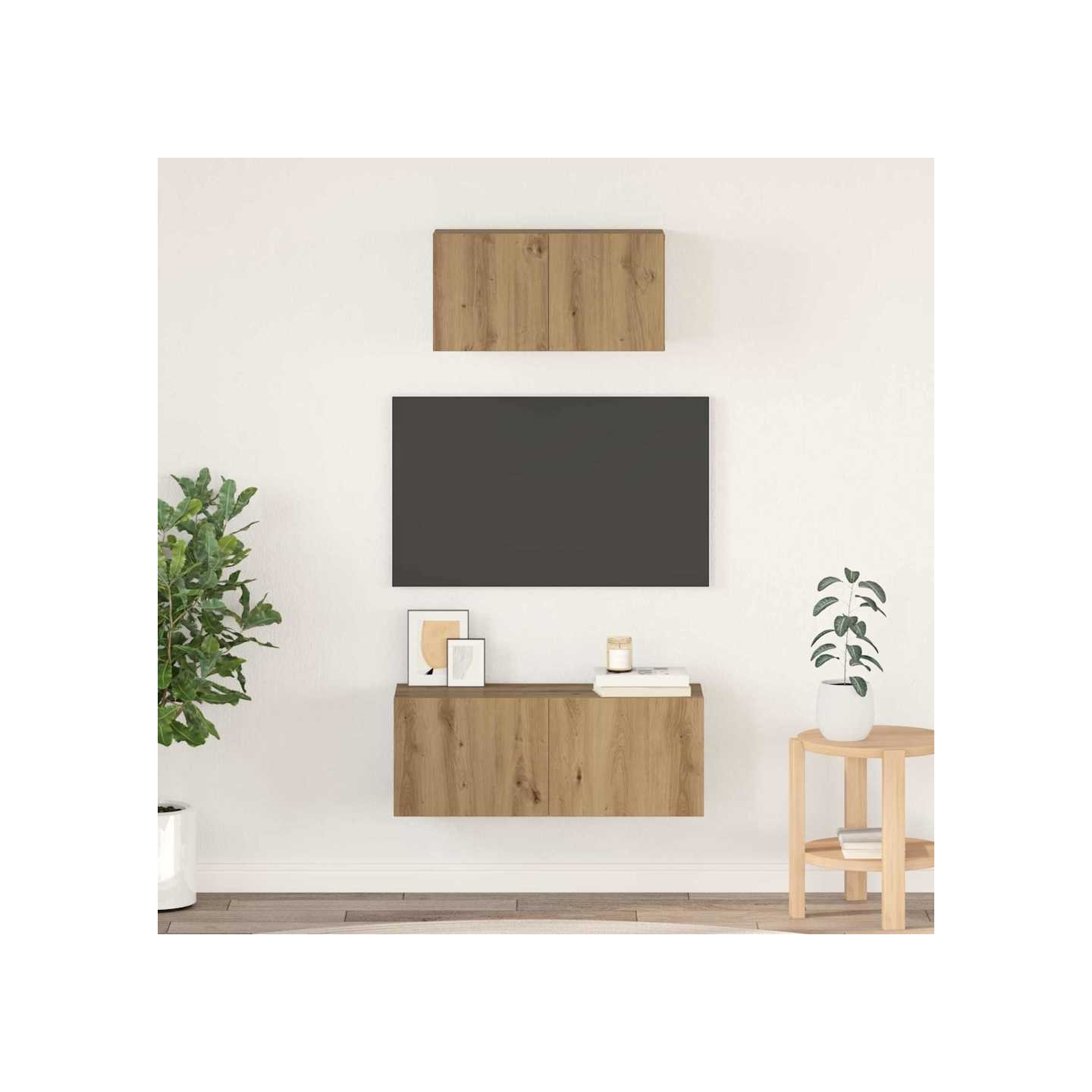 Ensemble meuble TV 2 pc Chêne artisanal Bois d'ingénierie