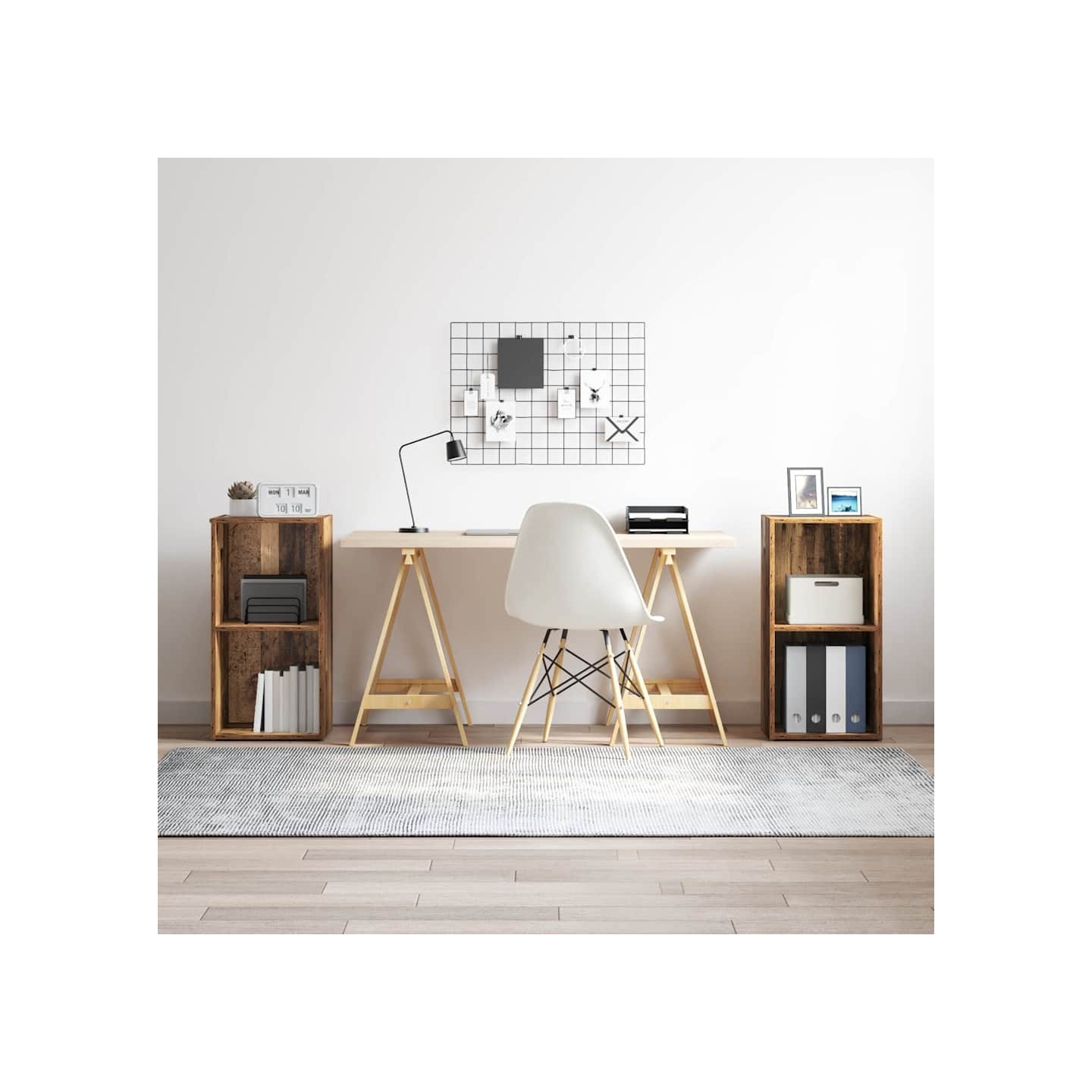 Ensemble meuble TV 2 pc Bois Ancien Bois d'ingénierie