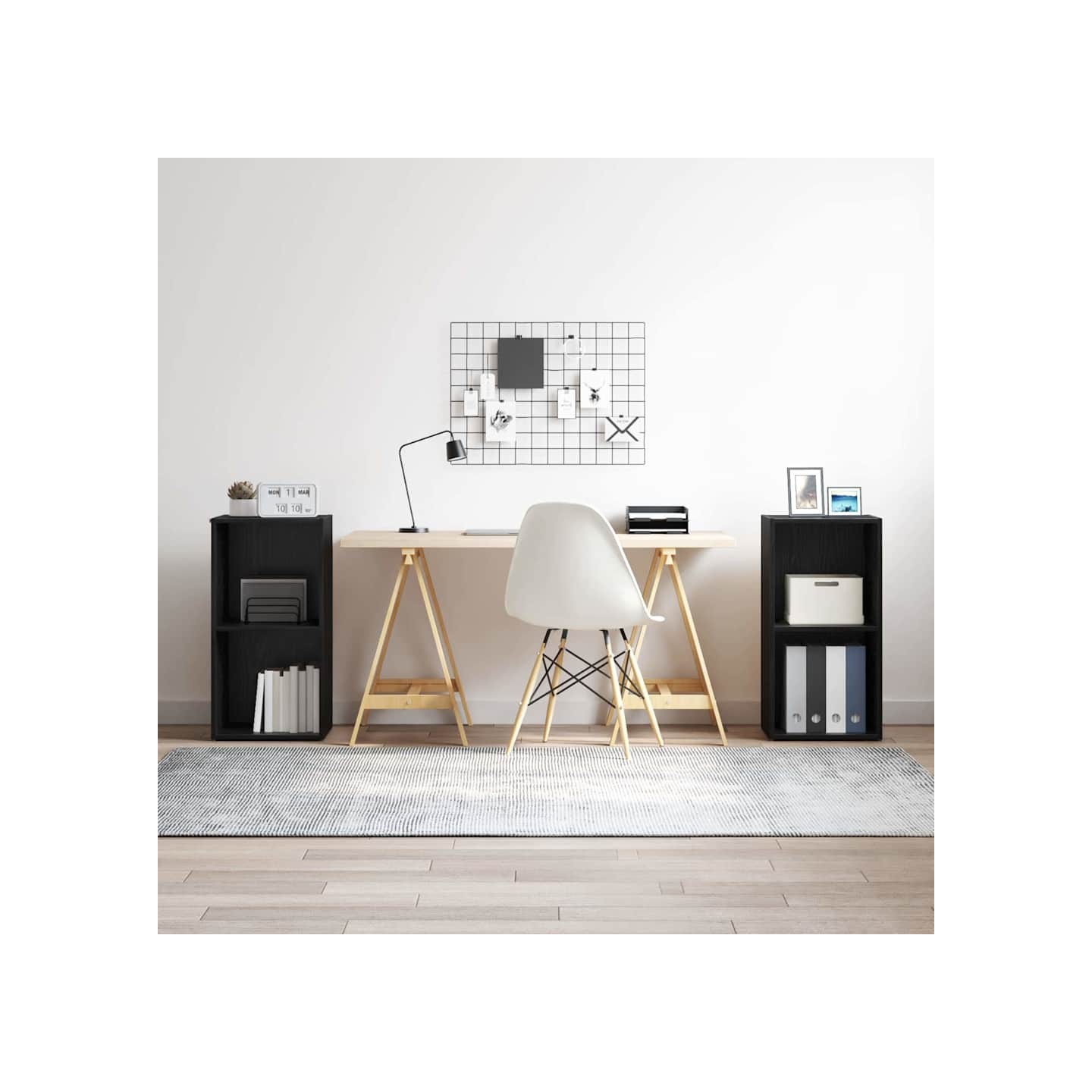 Ensemble meuble TV 2 pc Chêne noir Bois d'ingénierie