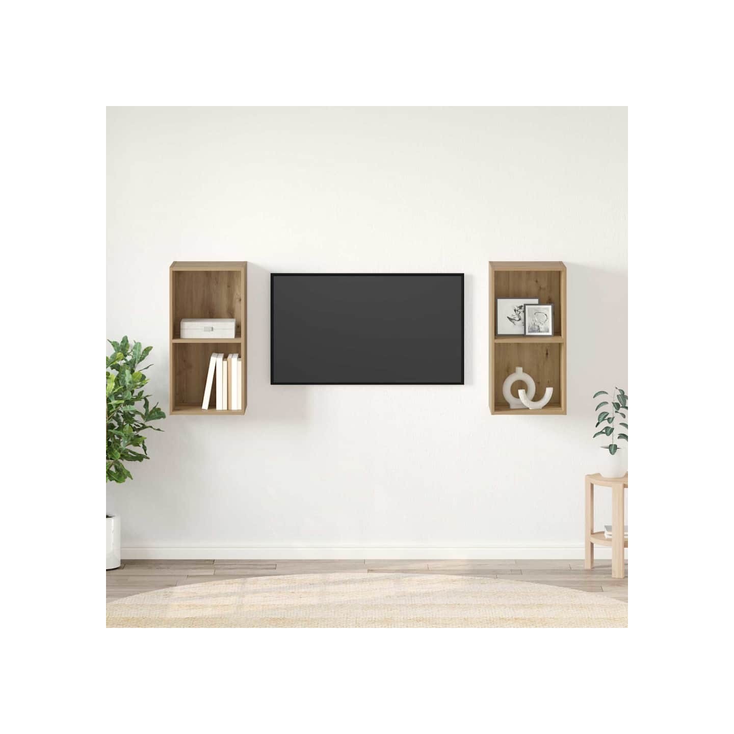 Ensemble meuble TV 2 pc Chêne artisanal Bois d'ingénierie