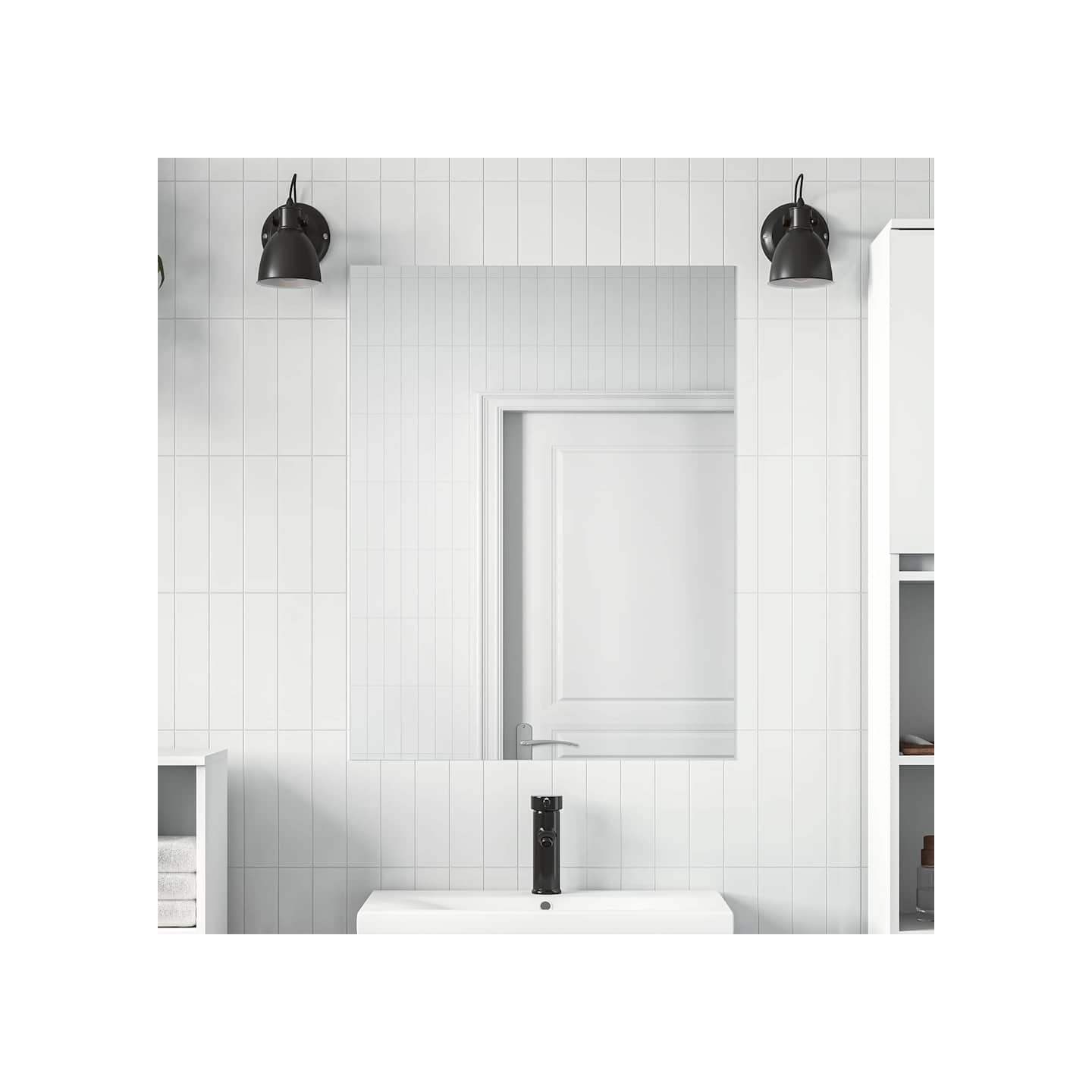 Film Miroir Auto-adhésif 90 x 150 cm 2 pièces Argenté PET