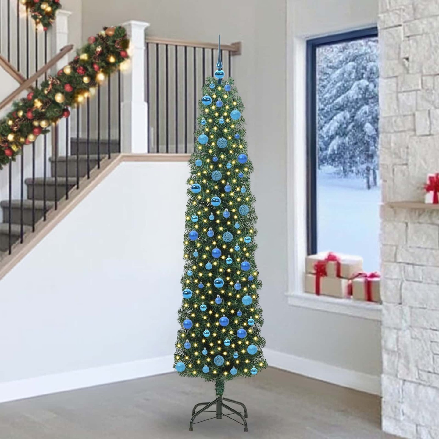 Sapin de Noël artificiel Vert 240 cm PVC et acier et plastique