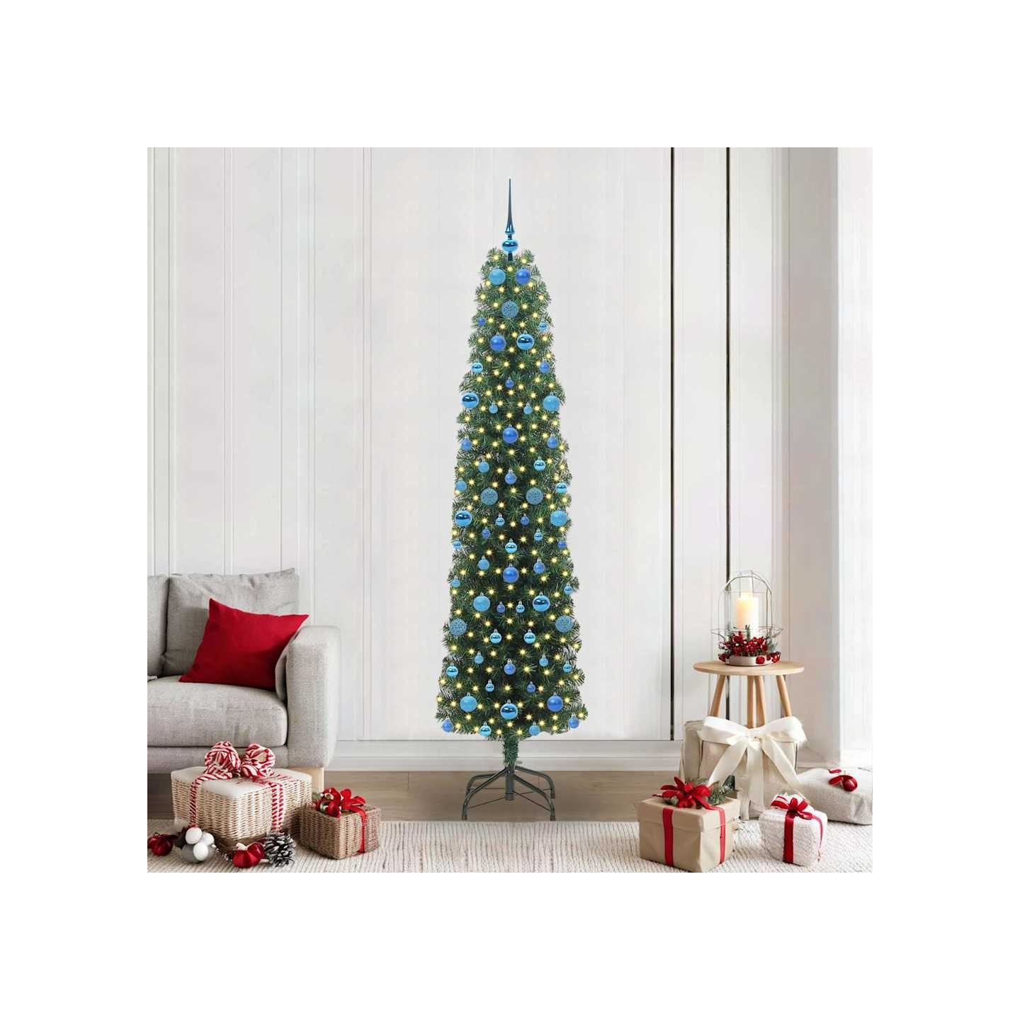 Sapin de Noël artificiel Vert 210 cm PVC et acier et plastique
