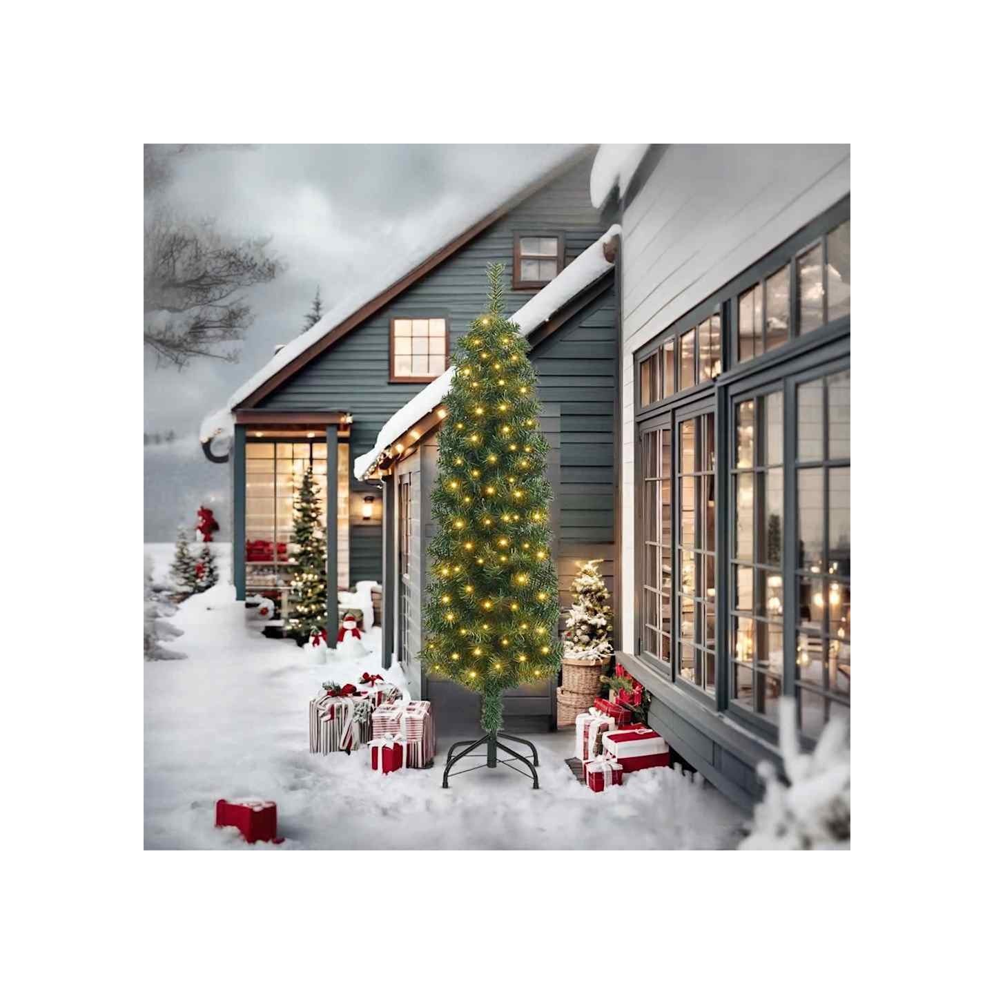 Sapin de Noël artificiel Vert 240 cm PVC et acier et plastique