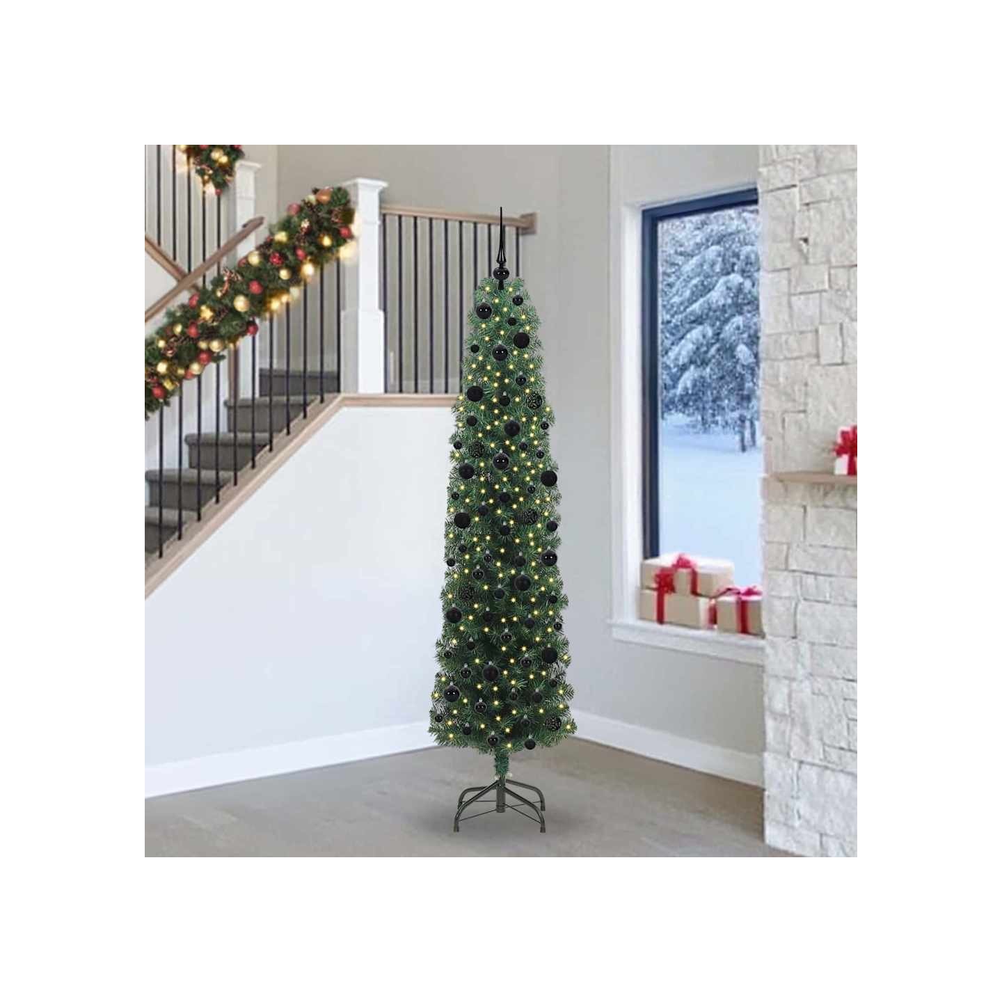 Sapin de Noël artificiel Vert 240 cm PVC et acier et plastique