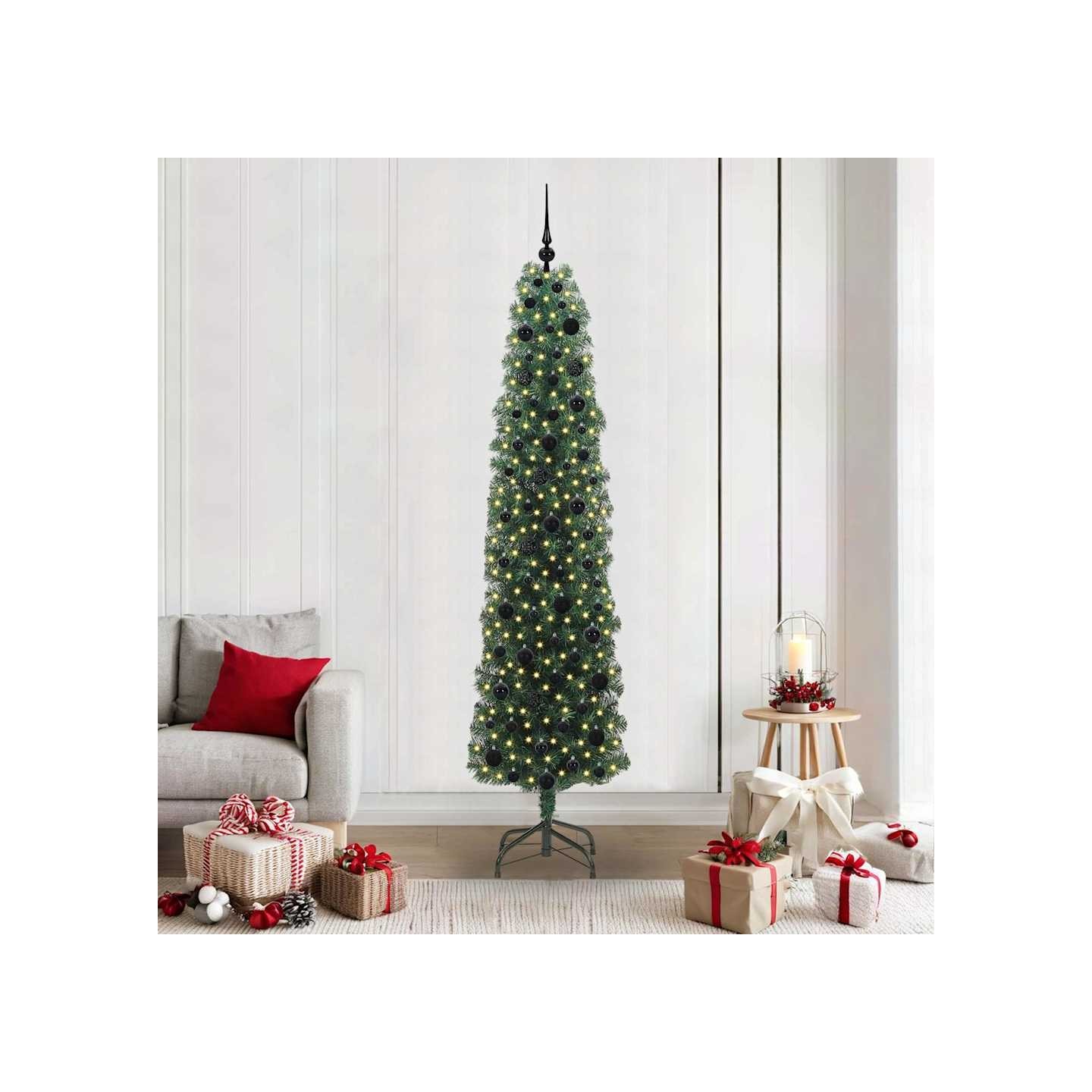 Sapin de Noël artificiel Vert 210 cm PVC et acier et plastique