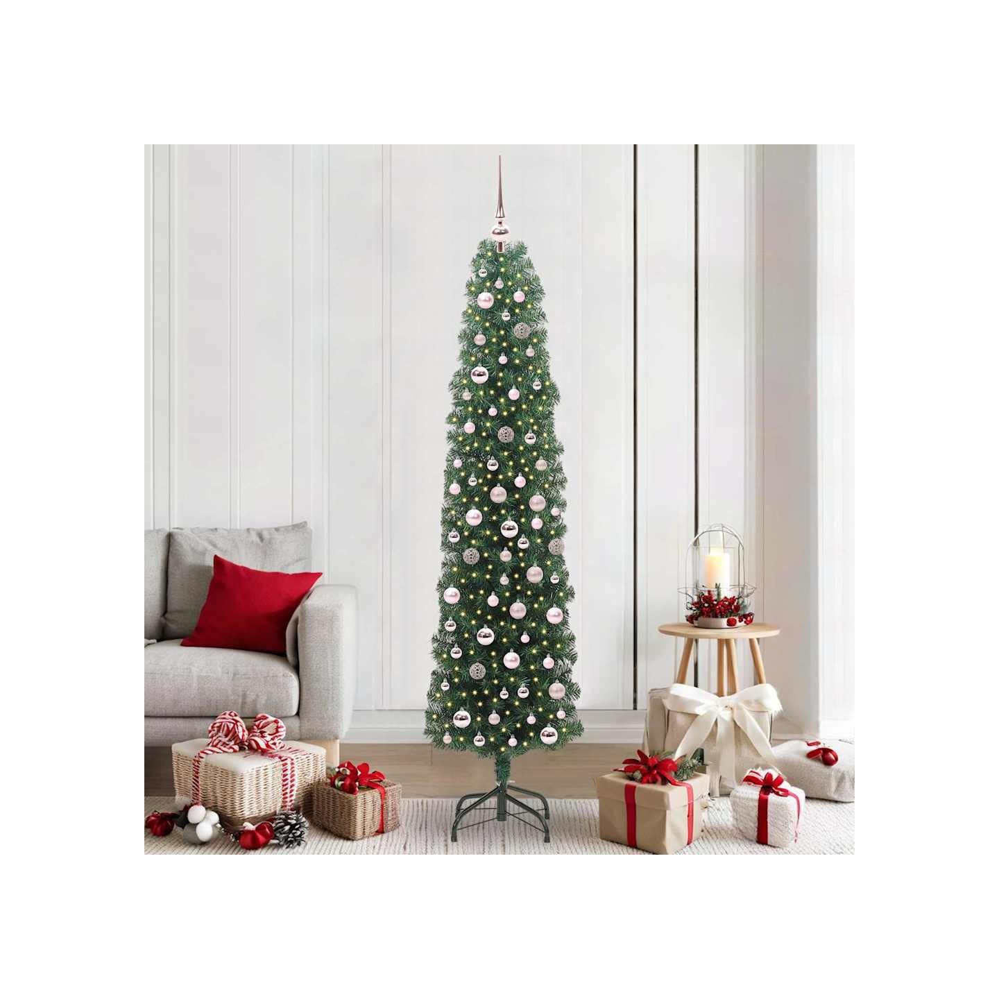 Sapin de Noël artificiel Vert 210 cm PVC et acier et plastique