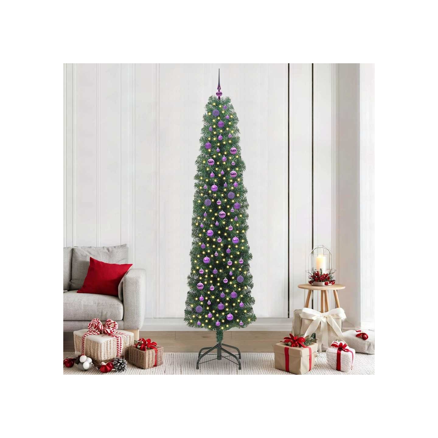 Sapin de Noël artificiel Vert 240 cm PVC et acier et plastique