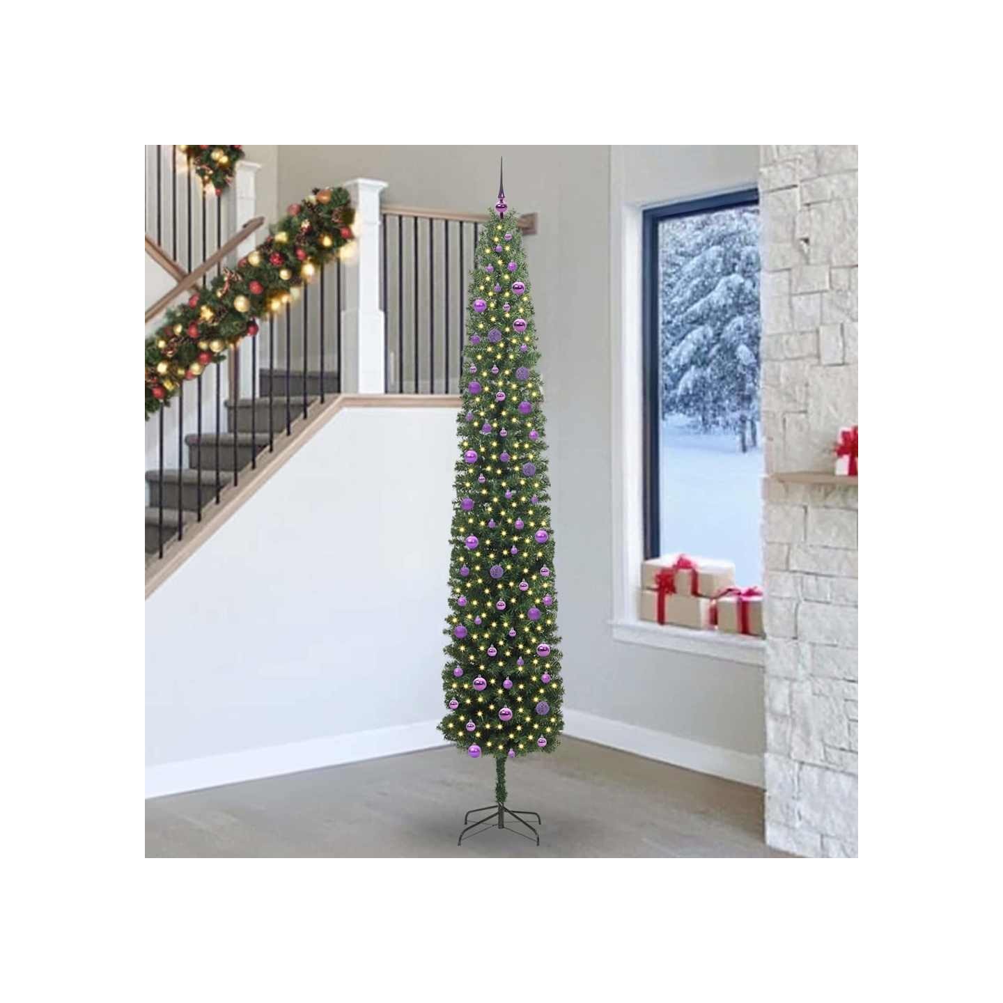 Sapin de Noël artificiel Vert 270 cm PVC et acier et plastique