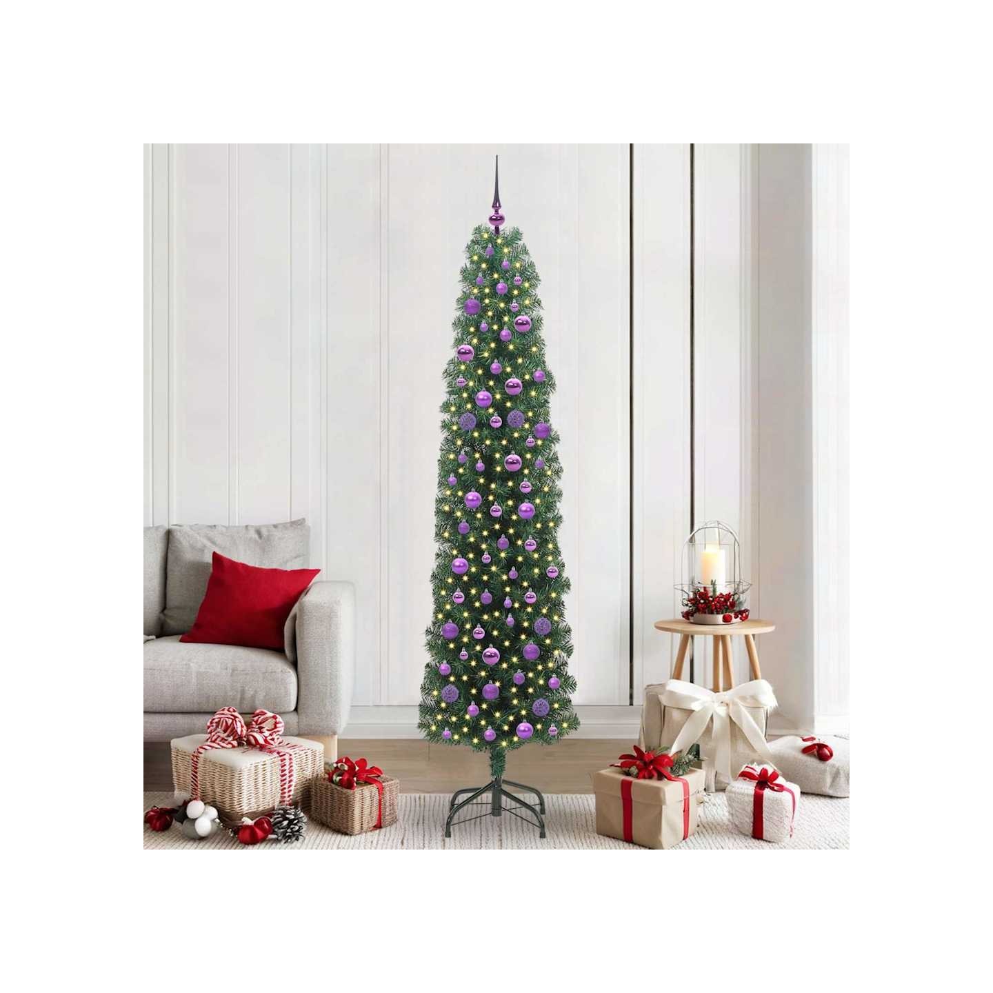 Sapin de Noël artificiel Vert 210 cm PVC et acier et plastique