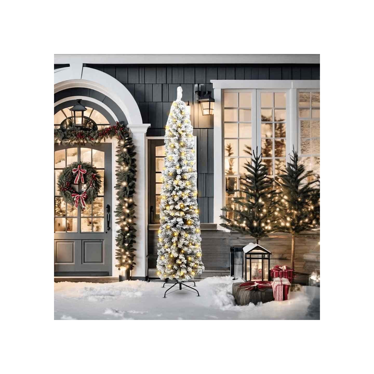 Sapin de Noël artificiel Vert 210 cm PVC et acier et plastique
