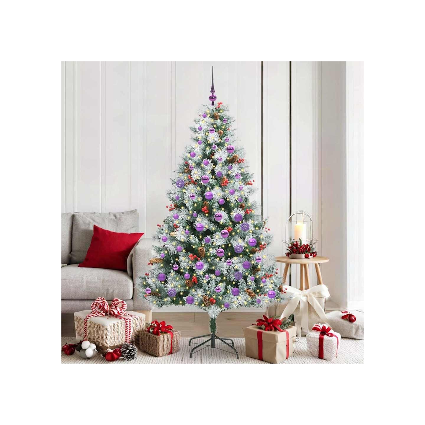 Sapin de Noël artificiel Vert et blanc 180 cm