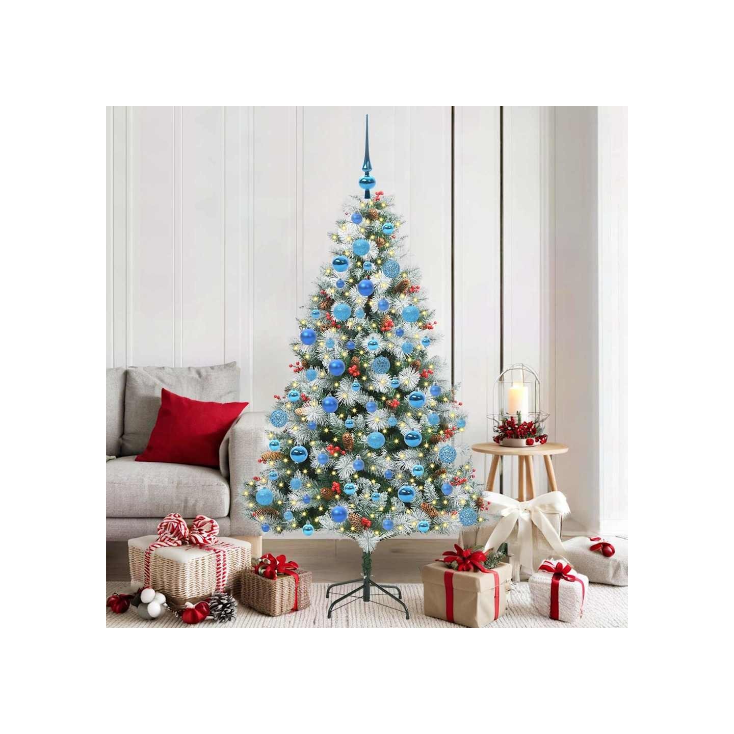 Sapin de Noël artificiel Vert et blanc 180 cm