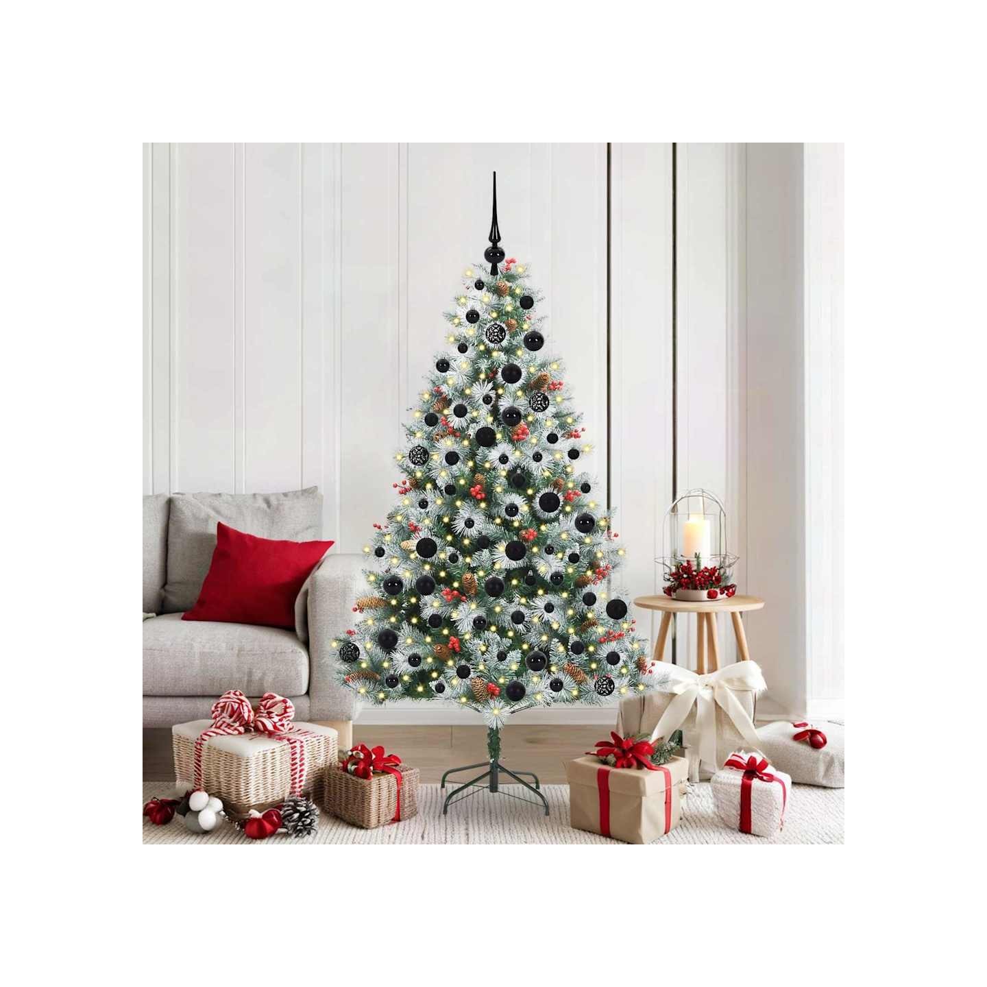 Sapin de Noël artificiel Vert et blanc 180 cm