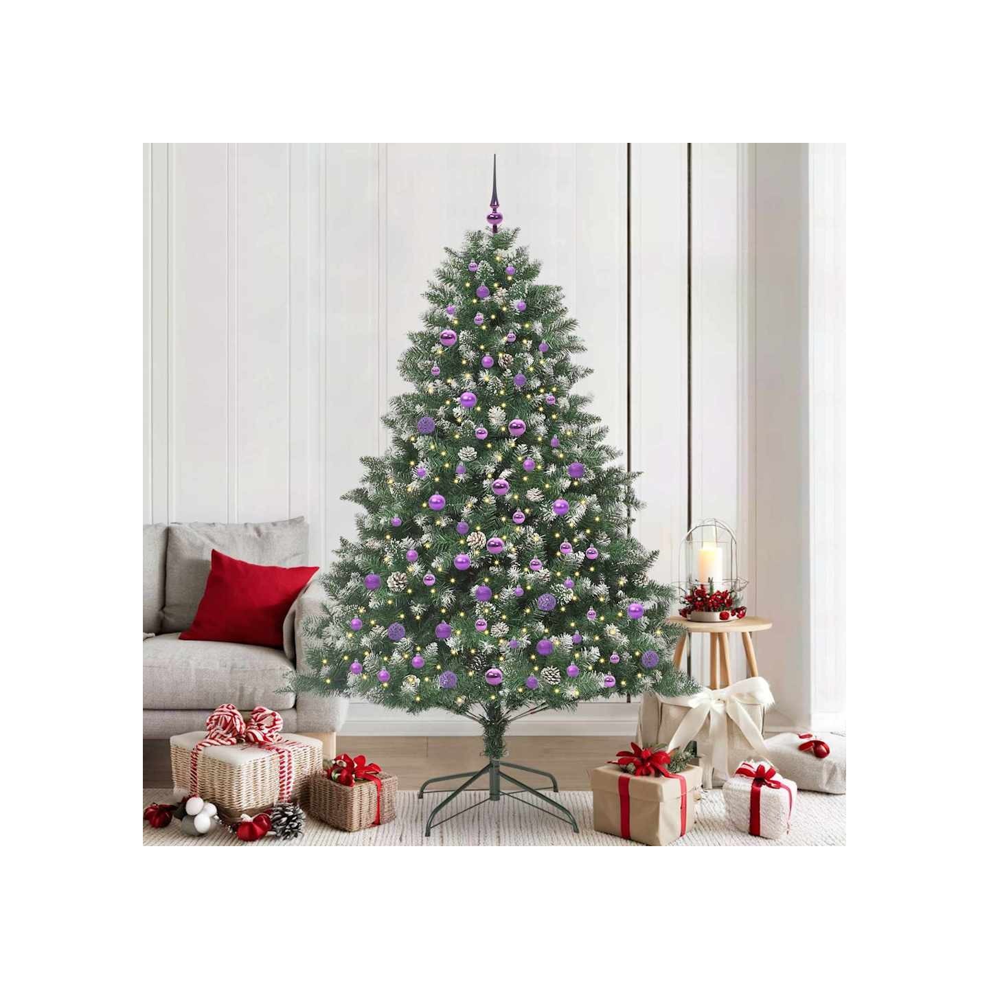 Sapin de Noël artificiel Vert 210 cm PVC, plastique et acier