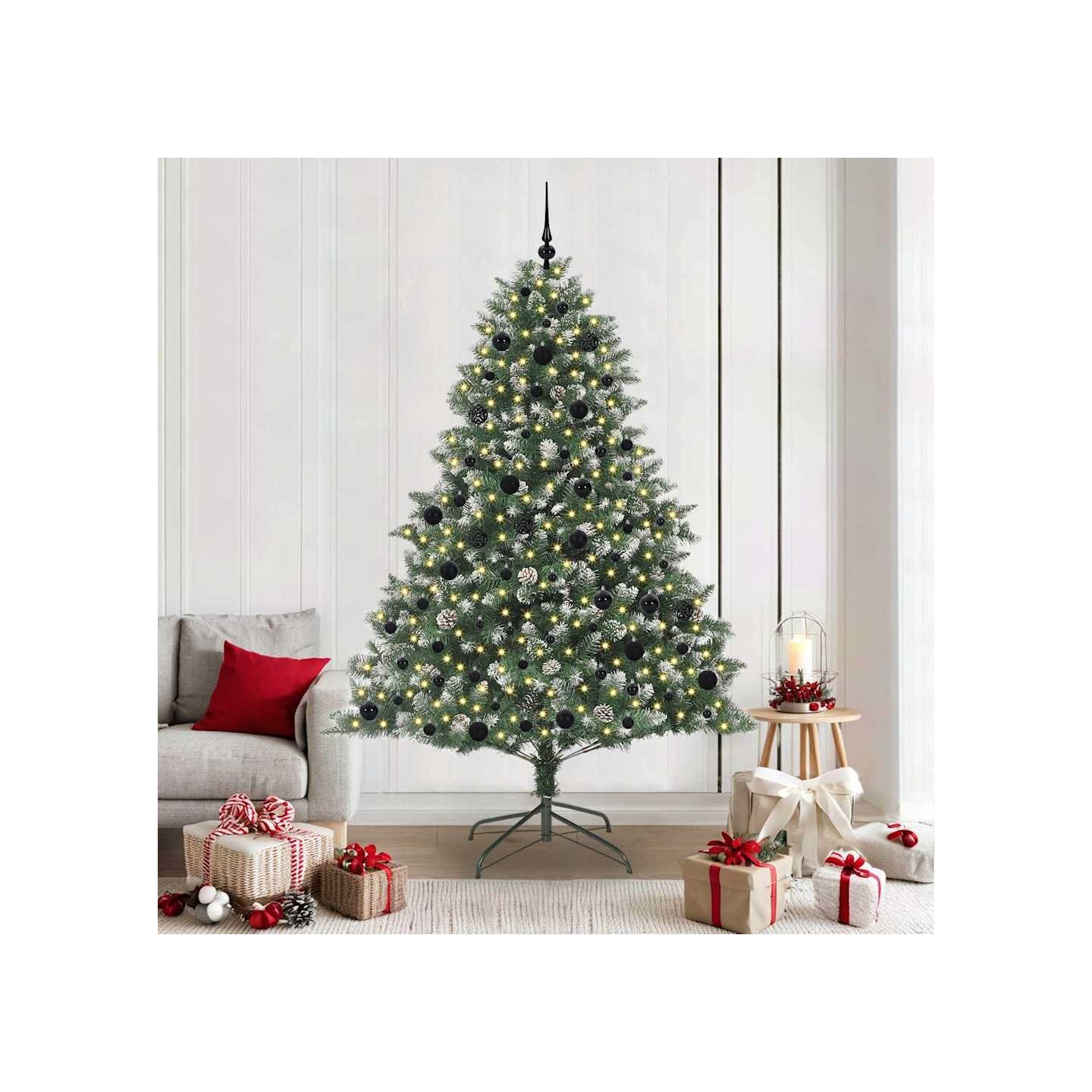 Sapin de Noël artificiel Vert 210 cm PVC, plastique et acier